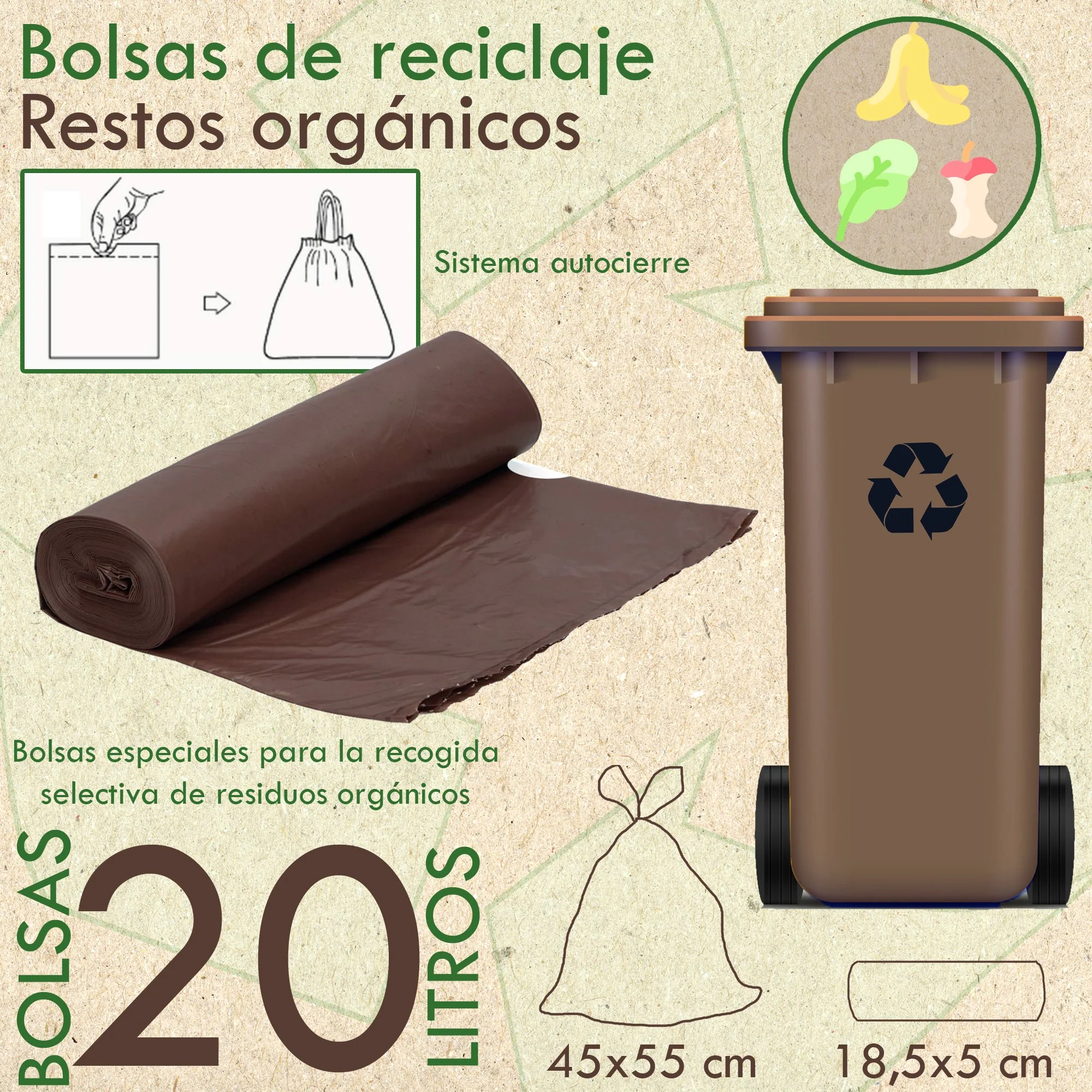 100 Bolsas De Basura Con Autocierre 20l Capacidad Cada Una - Image 2