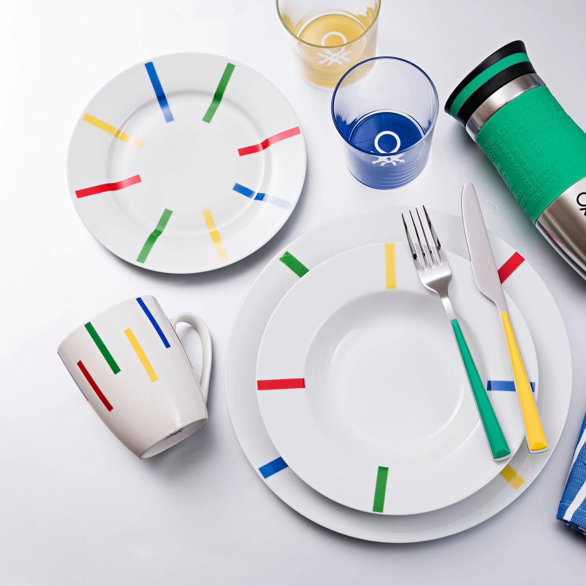1pc Taza 11cm En Porcelana Con Diseño De Rayas De Colores - Image 6
