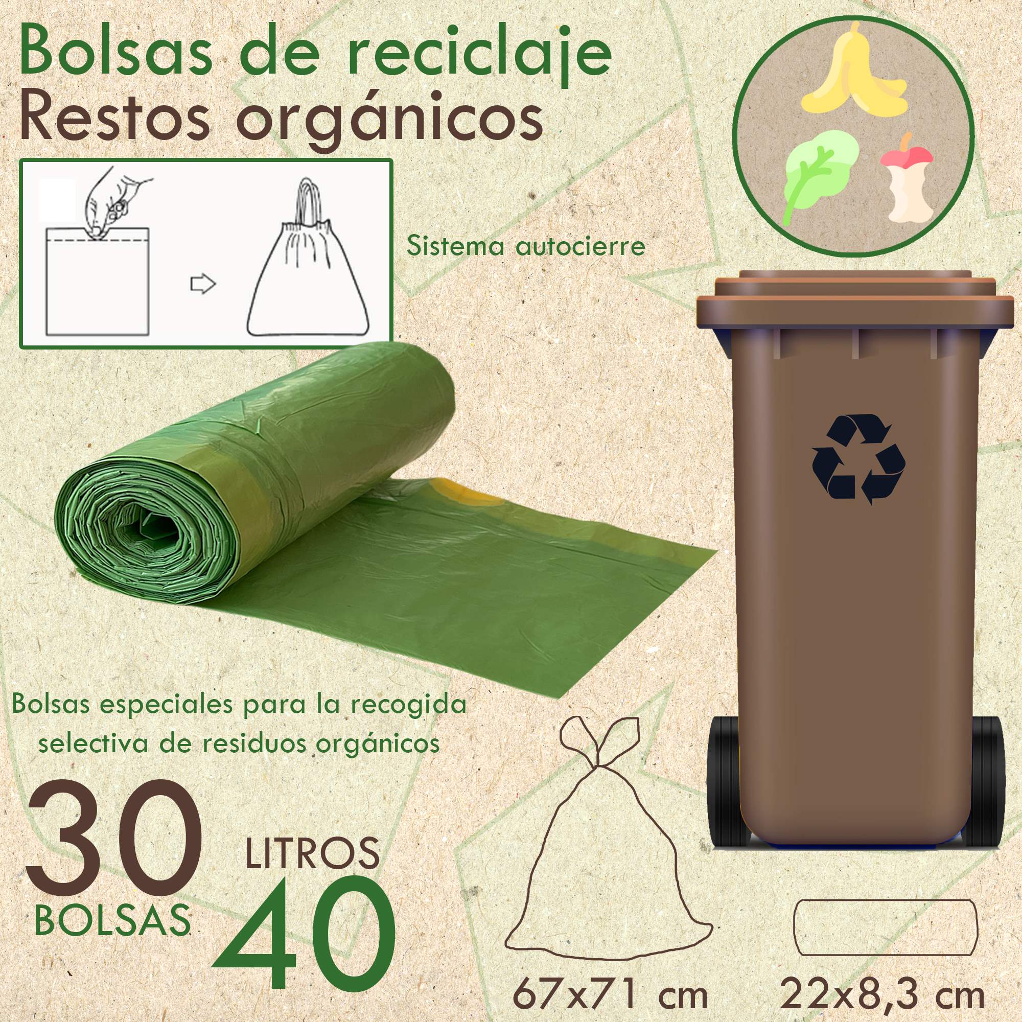 240 Bolsas De Basura Con Autocierre 40l Capacidad Cada Una - Image 2