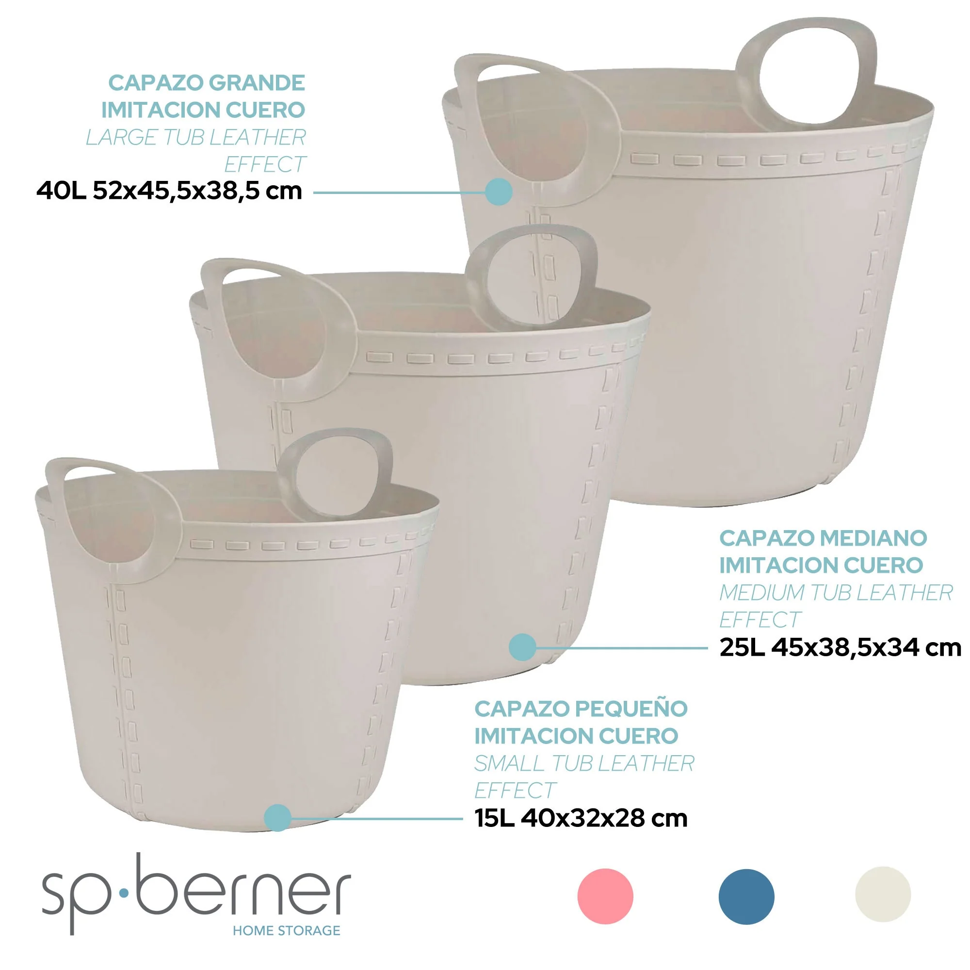 2x Life Story Cesto Craft Large 40l Light Grey - Image 3