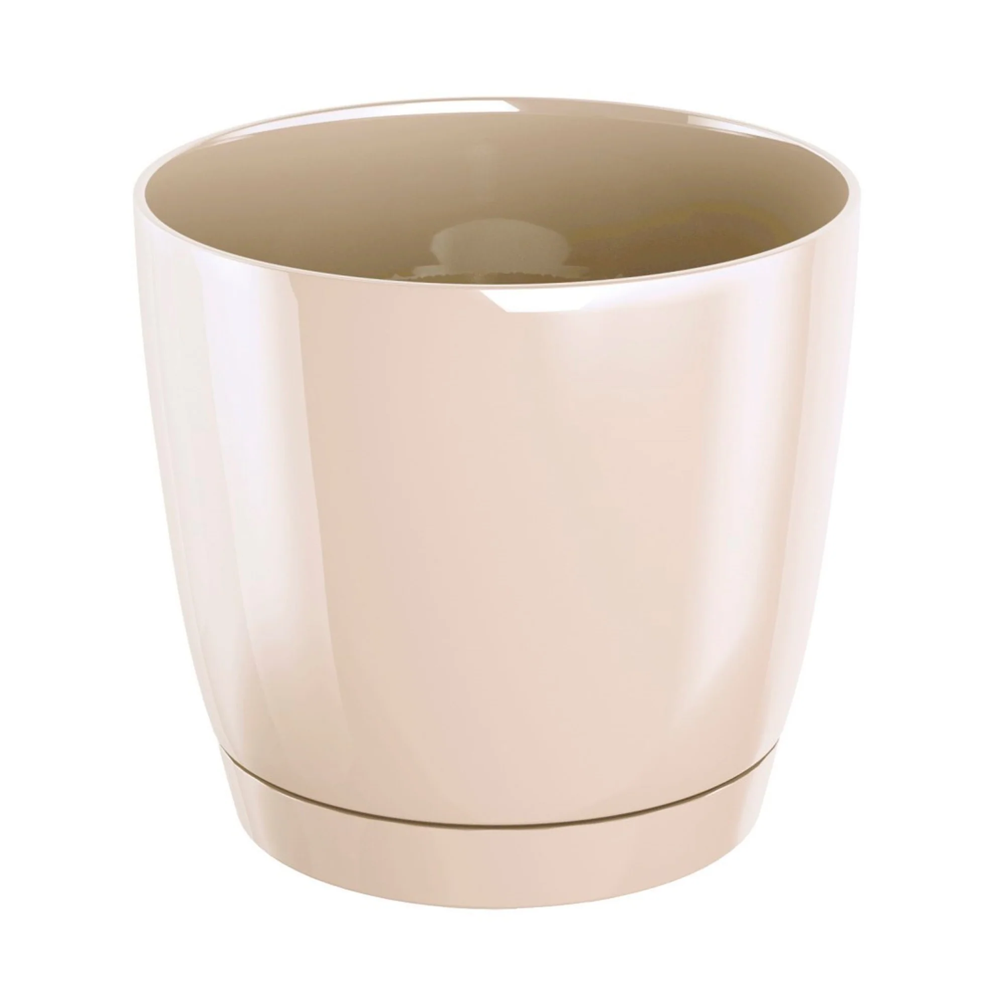 2x Maceta Redonda De Plastico Coubi Round P En Color Crema 12 (largo) X 12 (ancho) X 11 (altura) Cm - Image 3