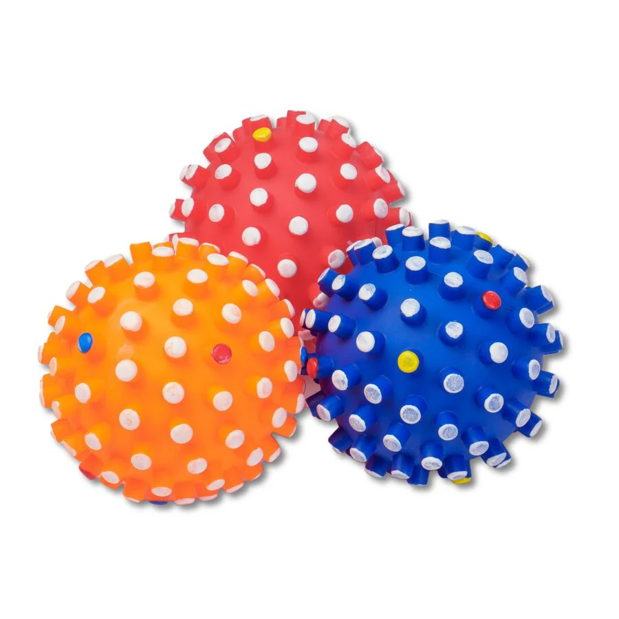 3 Pelotas Para Perro Modelo Sputnik De 6cm En Colores Surtidos. Plástico Vinilo Flexible Con Sonido. - Image 2