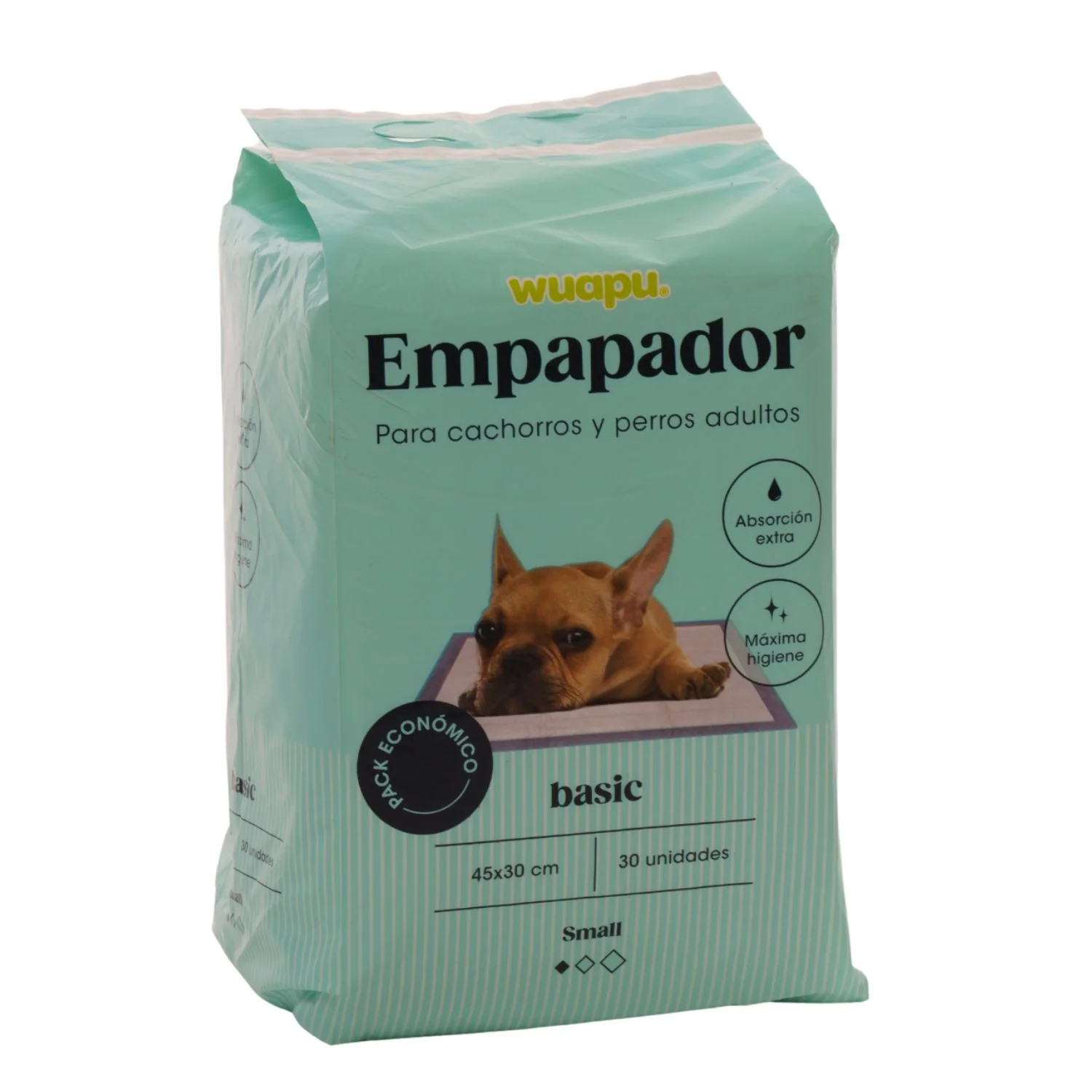 30 Empapadores Higiénicos Para Perro Wuapu, Gran Poder De Absorción. Talla S 45x30 Cm