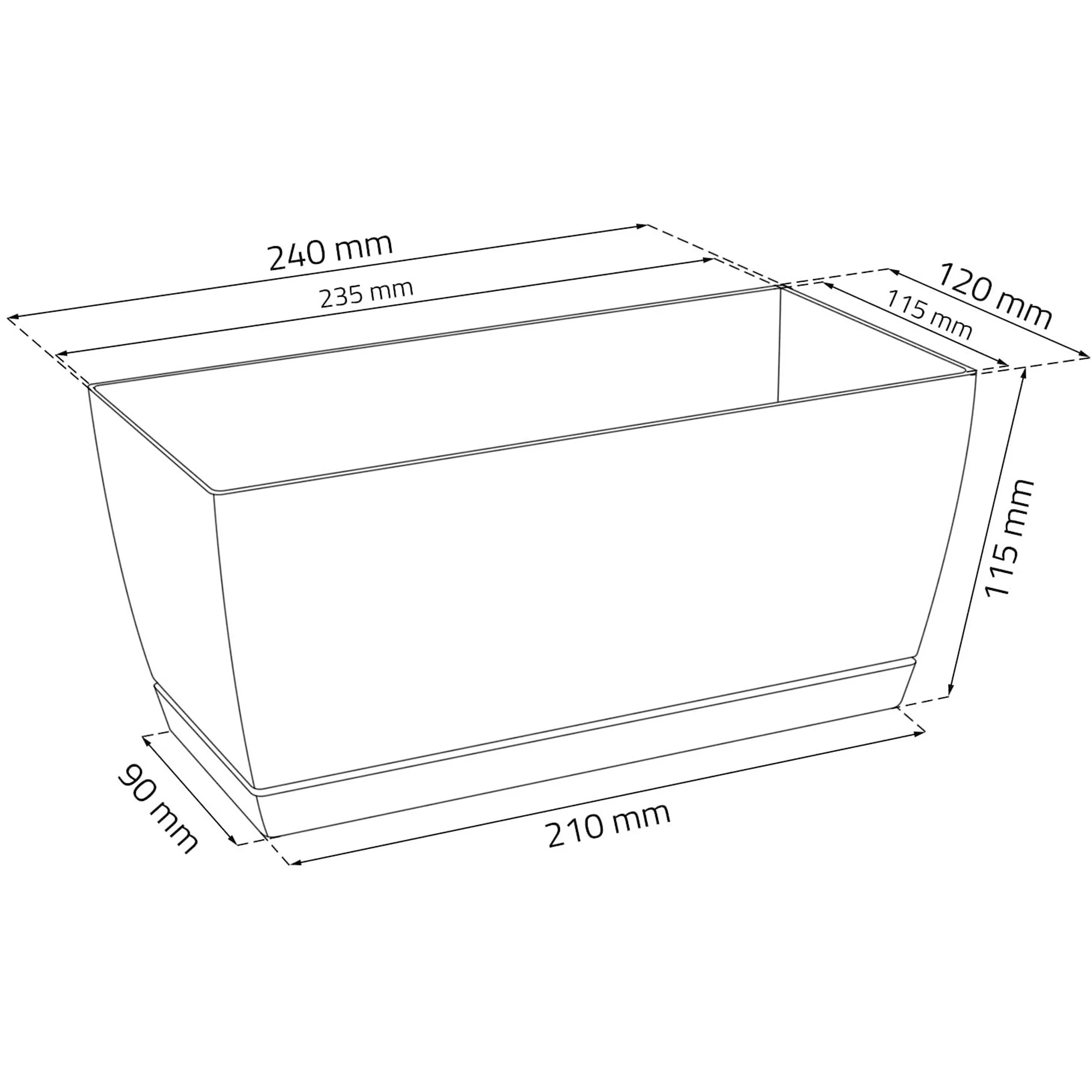 3x Jardinera De Plastico Coubi Case P En Color Blanco 24 (largo) X 12 (ancho) X 11 (altura) Cm - Image 2