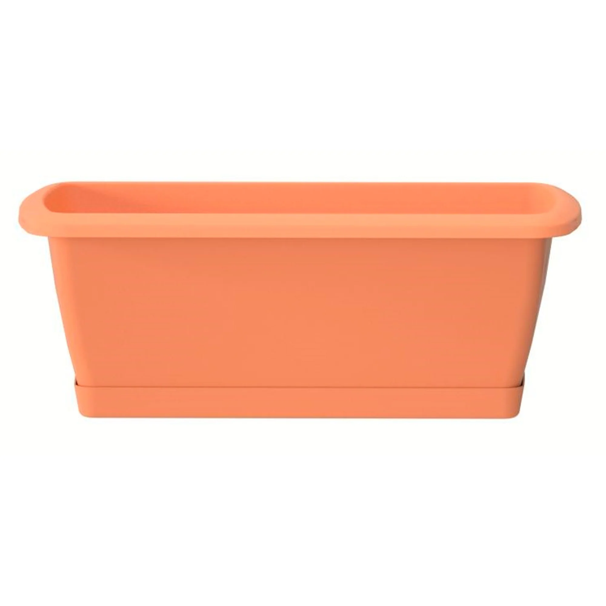 3x Jardinera Respana Con Soporte De Plastico En Color Terracota 78,6 (largo) X 18,4 (ancho) X 14,5 (alto) Cm - Image 2
