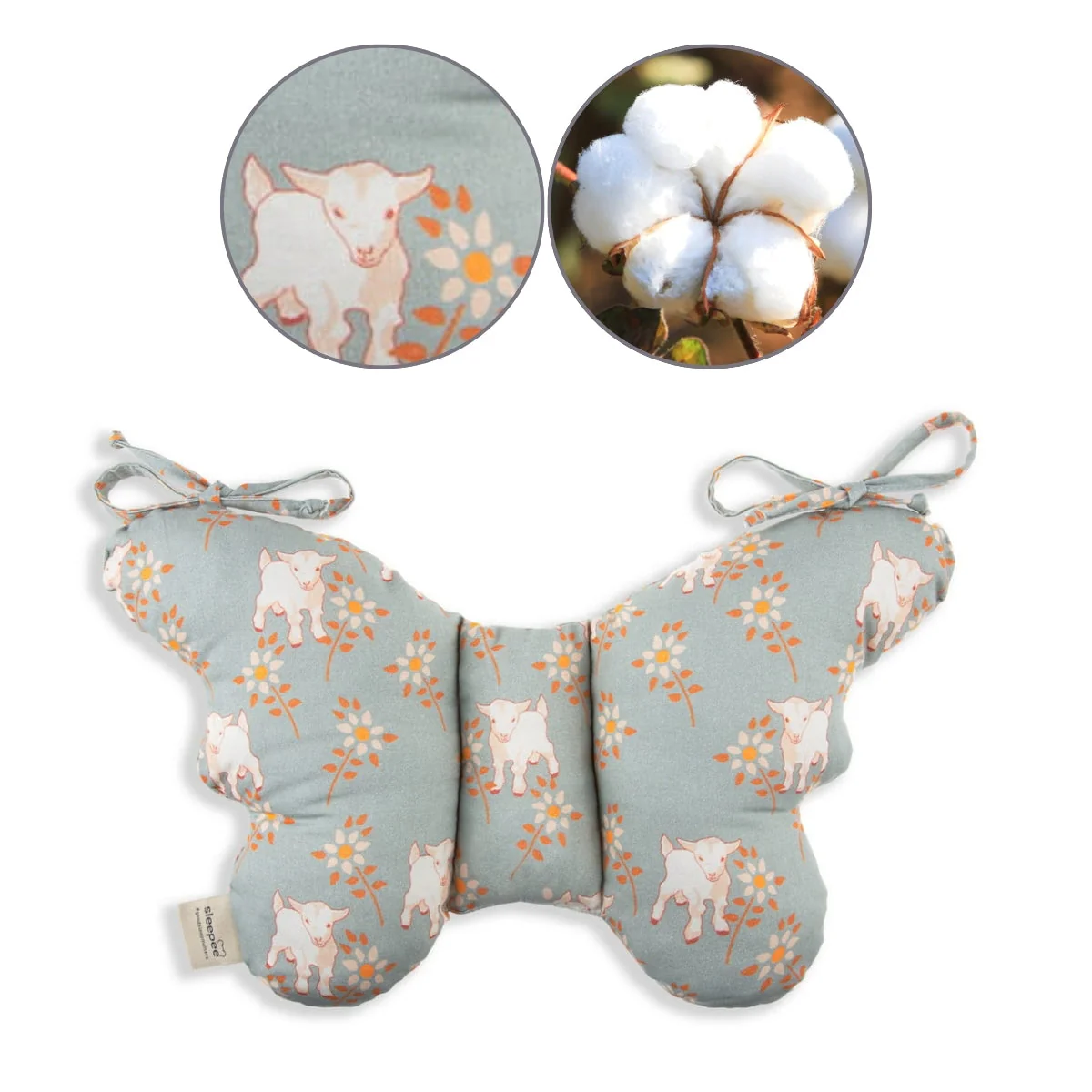 Almohada Para Bebés Antichoque Mariposa Sky Blue - Image 3