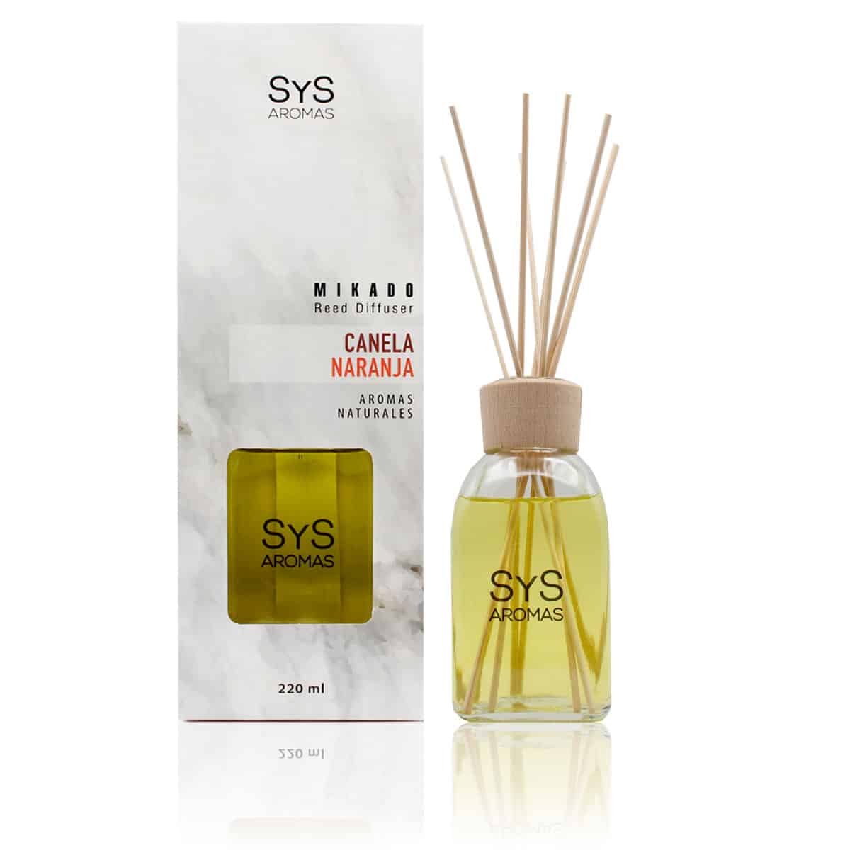Ambientador Mikado Canela y Naranja 220 ml | Aroma Cálido y Cítrico | Efecto Reconfortante | Fragancia Duradera