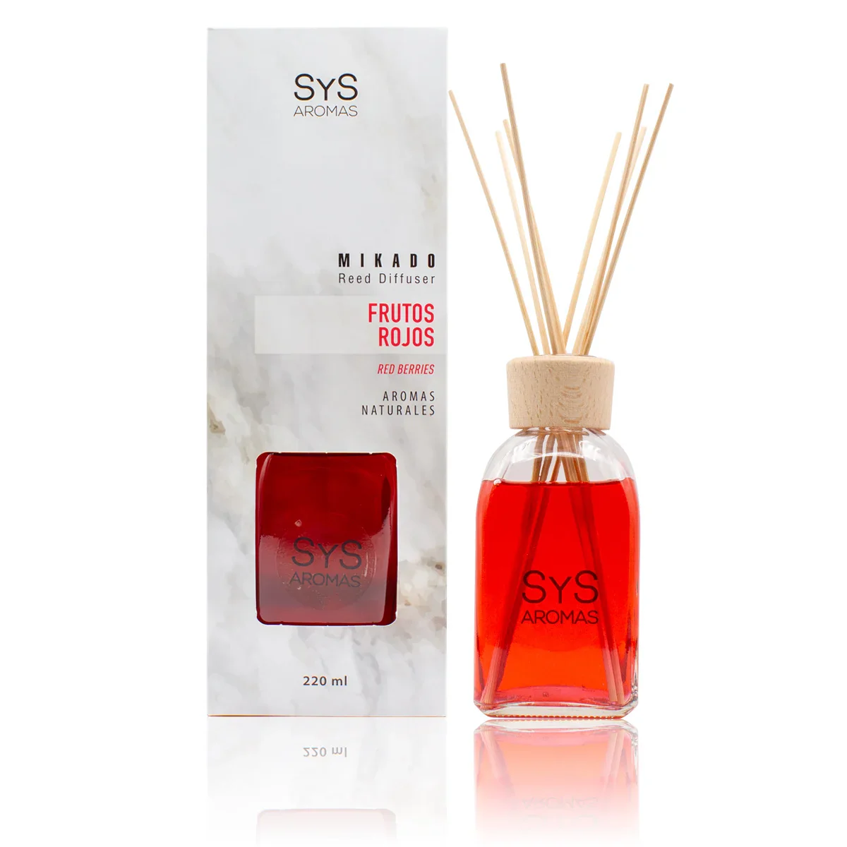 Ambientador Mikado Frutos Rojos 220 ml | Aroma Dulce y Afrutado | Fragancia Intensa | Ambiente Acogedor