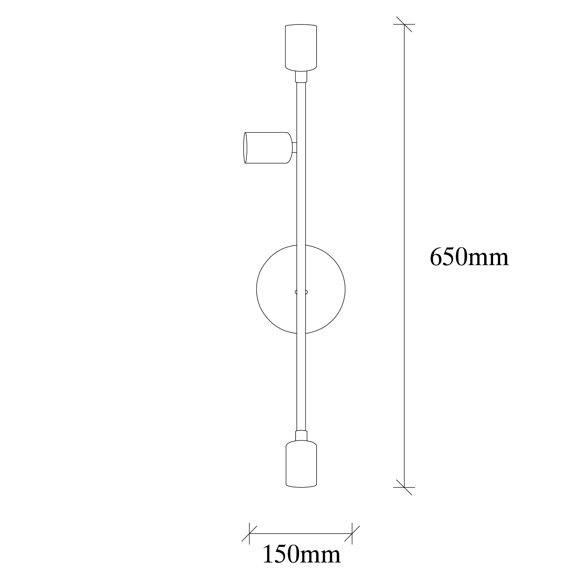 Aplique De Pared Extensión Izquierda, Metal , Blanco, 15x15x65, Casquillo 3 X E 27 Max 40 W - Image 2