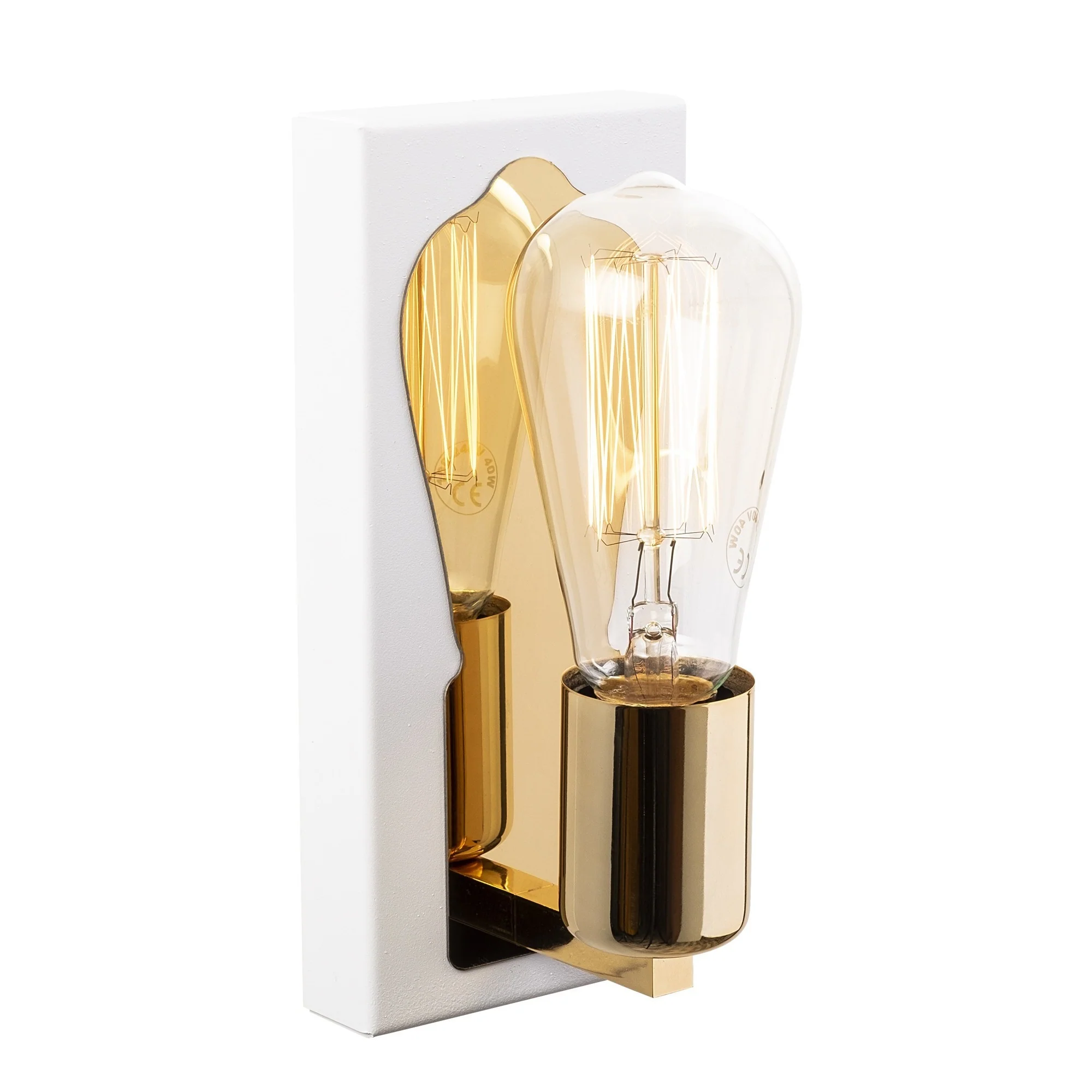 Aplique De Pared, Hierro , Blanco, 9x10x21, Casquillo 3 X E 27 Max 40 W