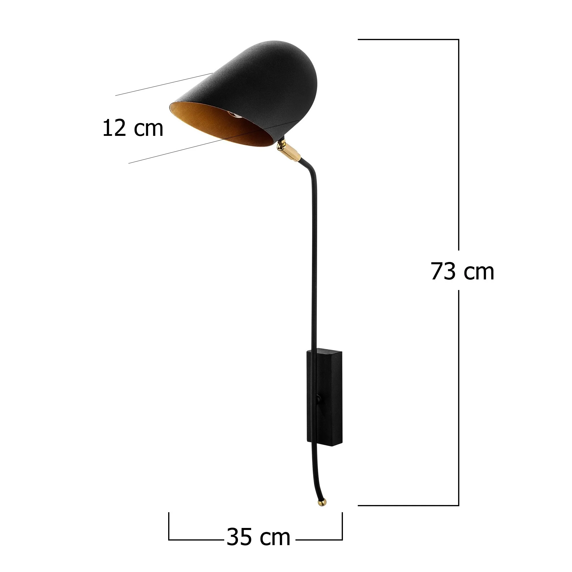 Aplique De Pared, Hierro , Negro

oro, 12x35x73, Casquillo E 27 Max 40 W - Image 2