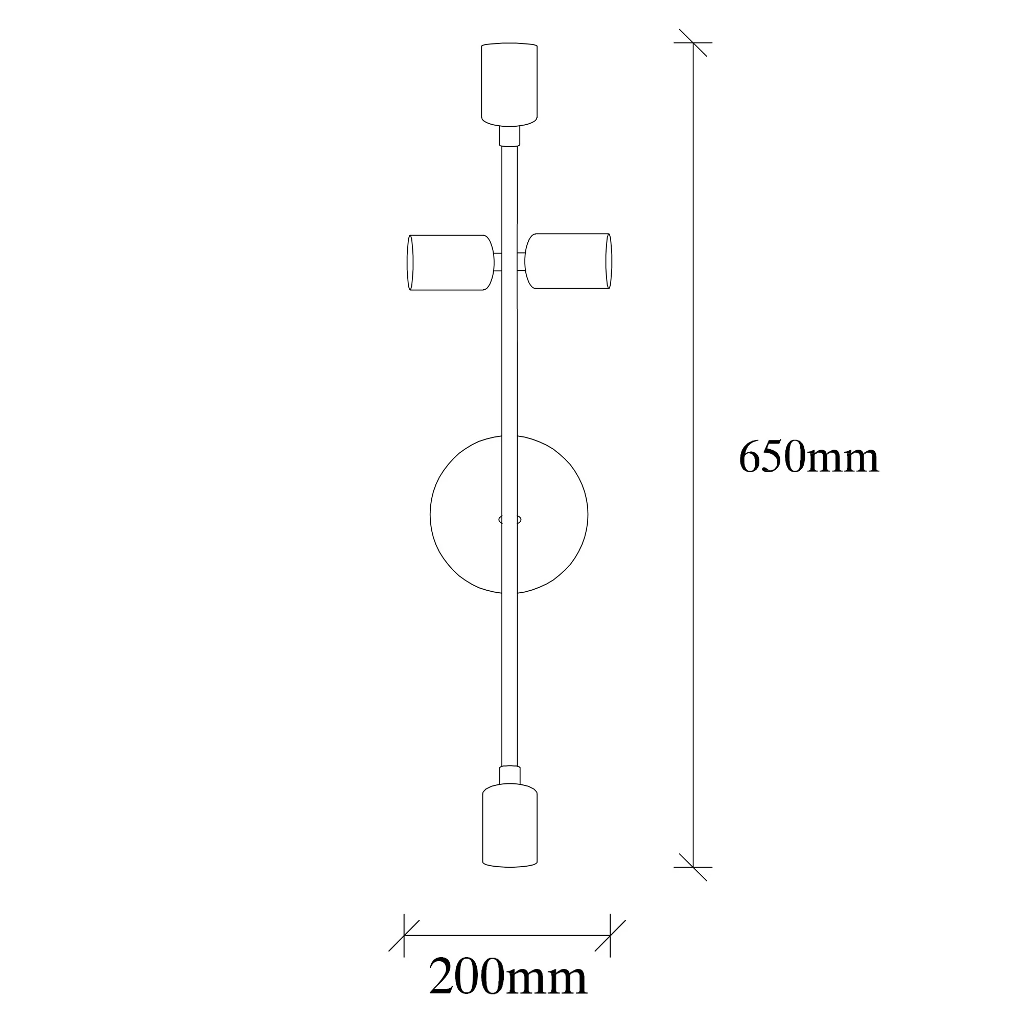 Aplique De Pared, Metal , Blanco, 20x15x62, Casquillo 4 X E 27 Max 40 W - Image 2
