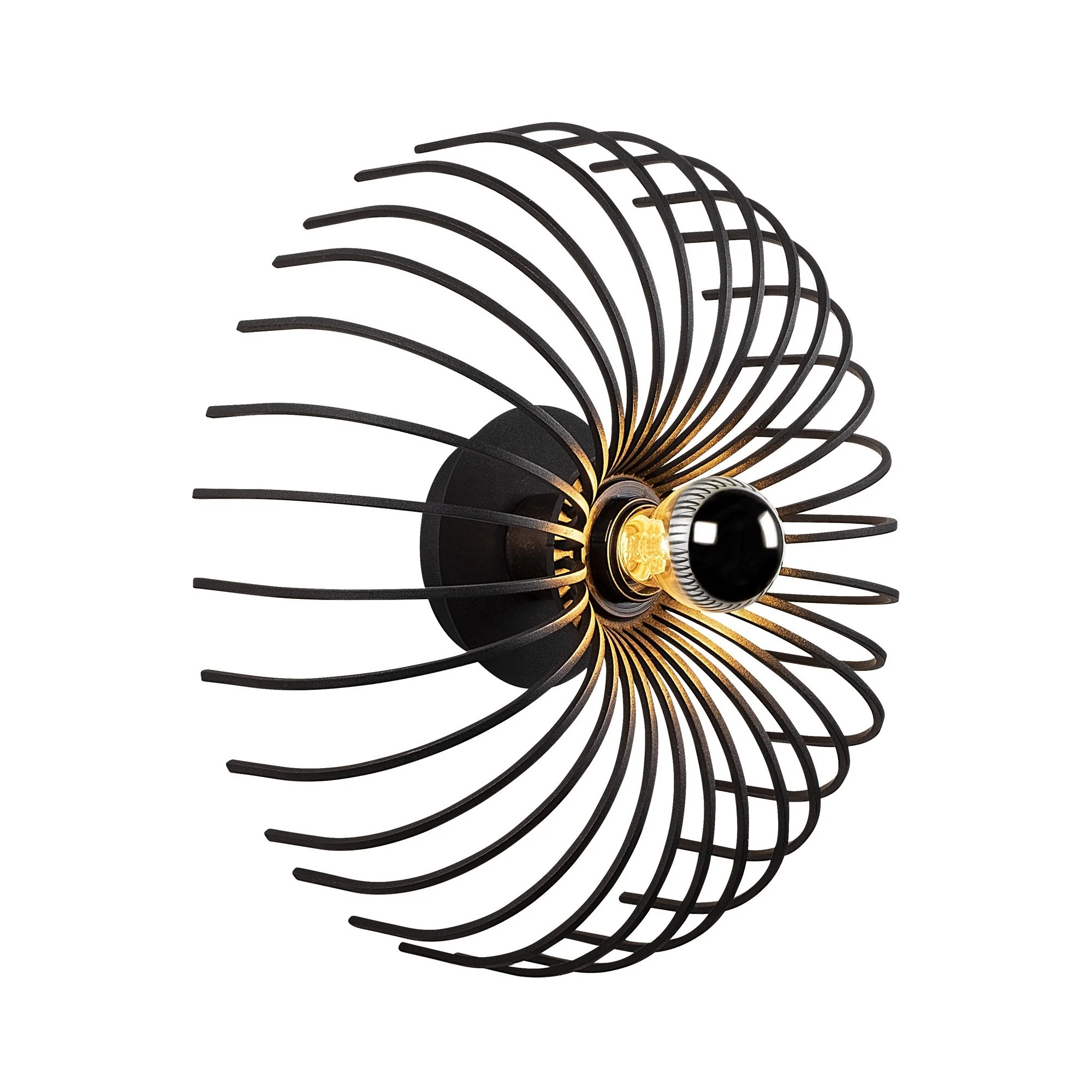 Aplique De Pared, Metal , Negro, 12x12x36, Casquillo E 27 Max 40 W