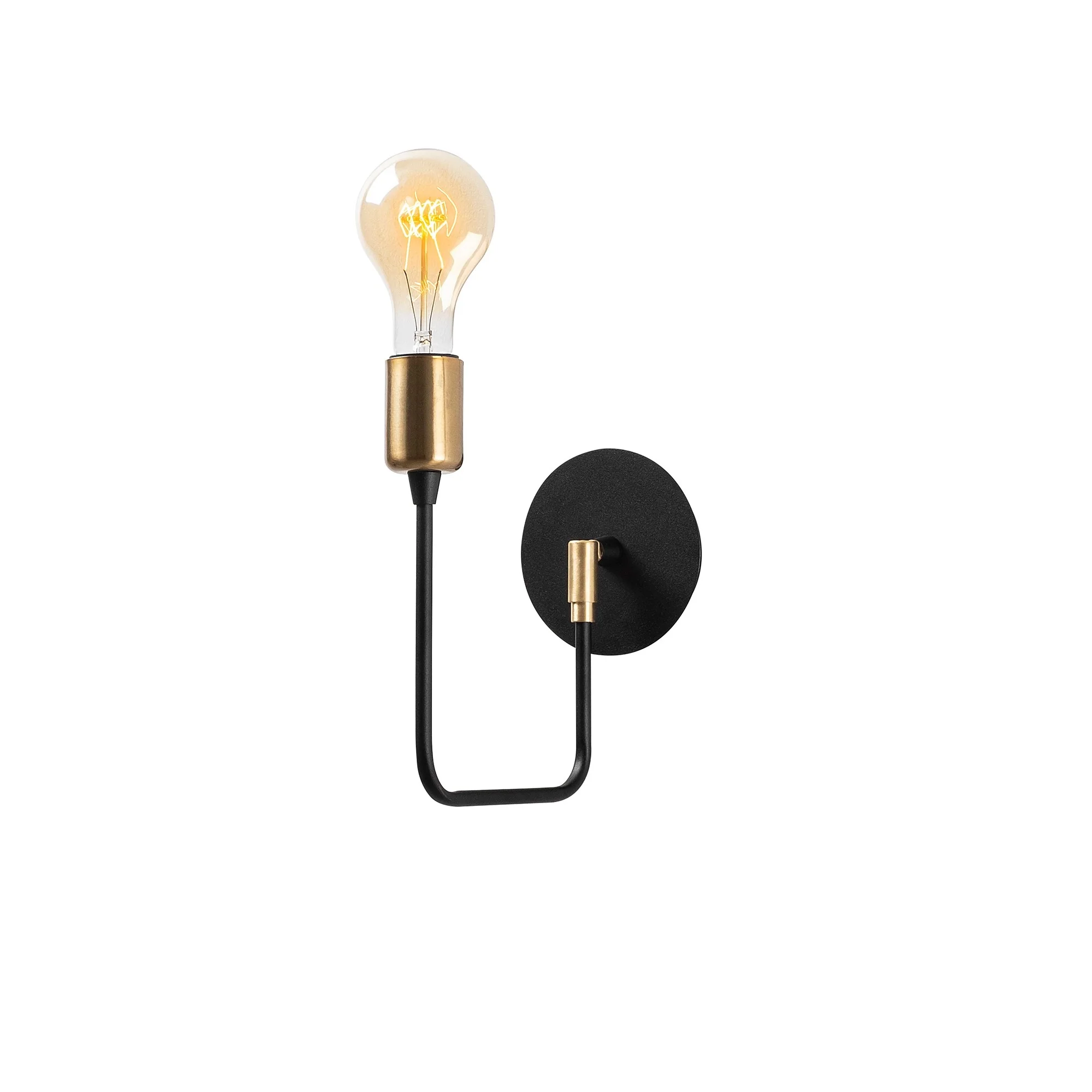 Aplique De Pared, Metal , Negro, 12x23x24, Casquillo E 27 Max 40 W