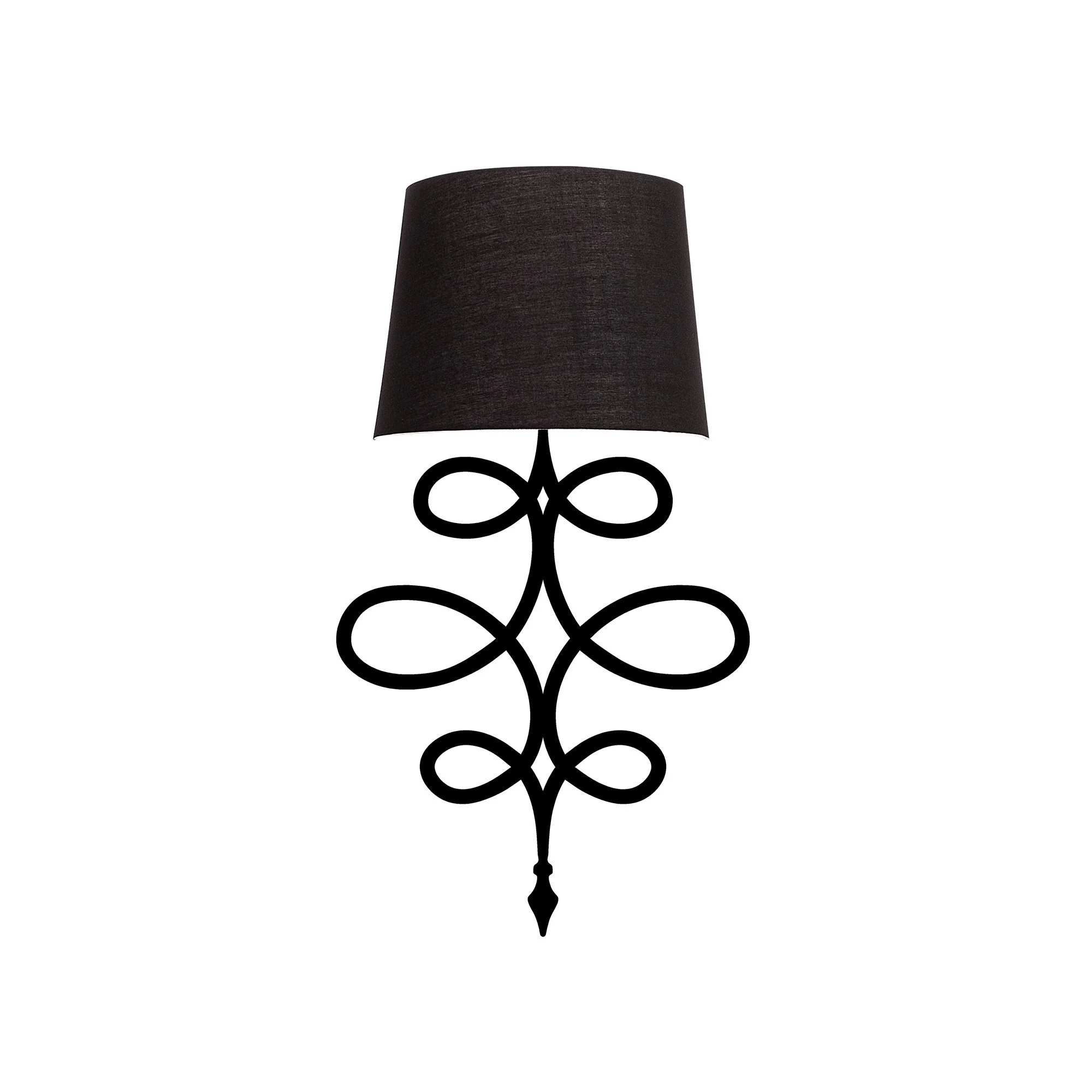 Aplique De Pared, Metal , Negro, 15x28x62, Casquillo E 27 Max 40 W