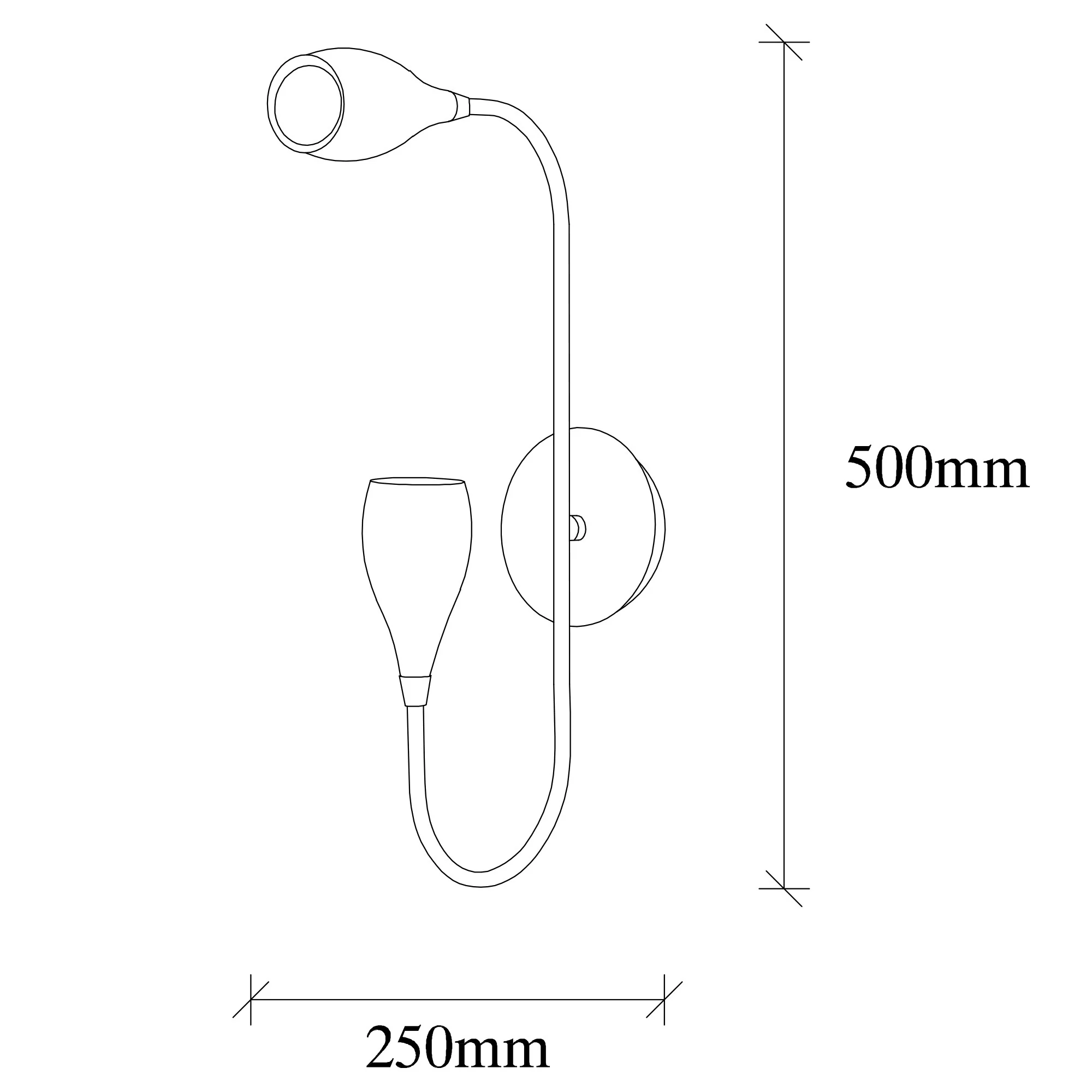 Aplique De Pared, Metal , Negro
vintage, 25x25x50, Casquillo 2 X E 27 Max 40 W - Image 2