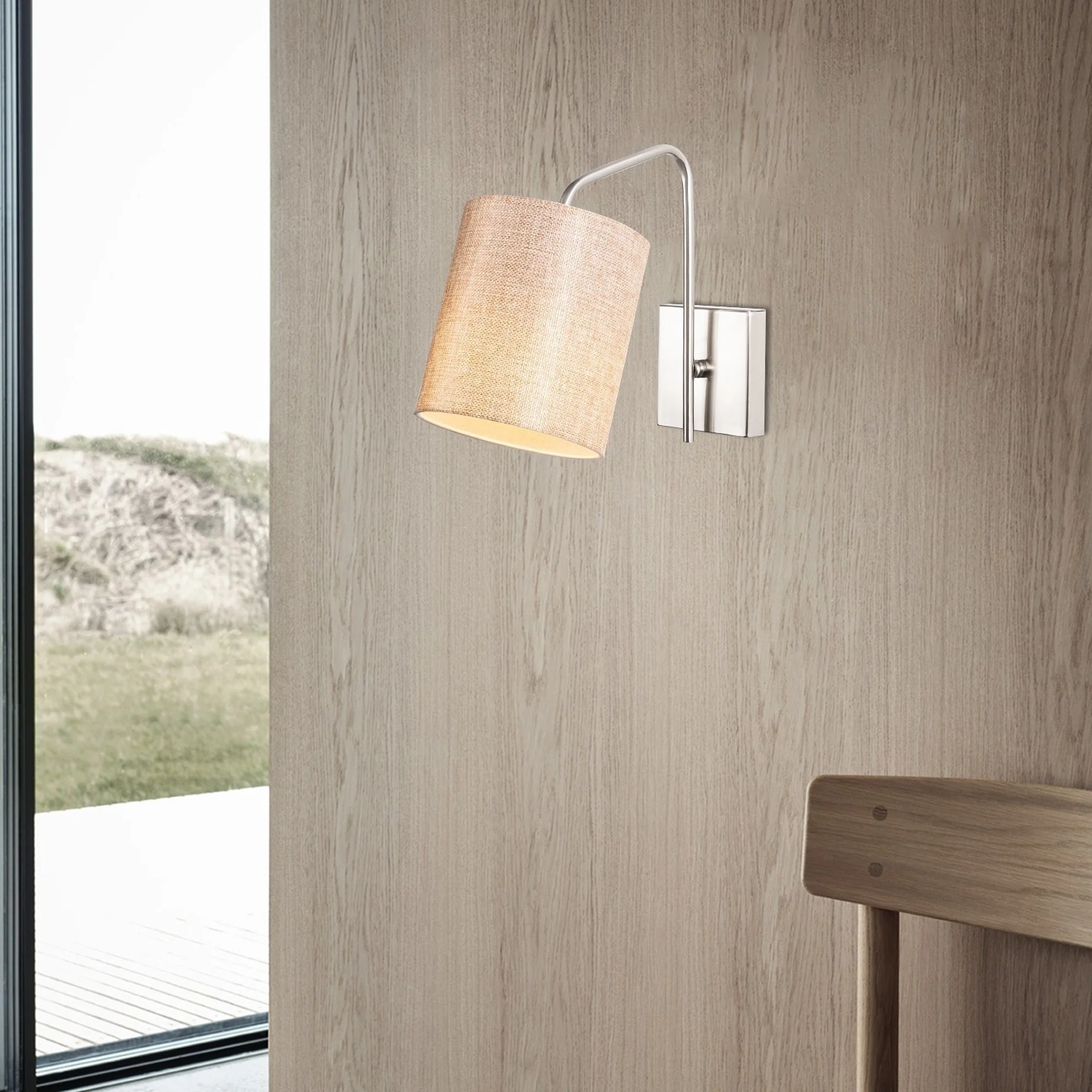 Aplique De Pared, Metal , Nickel
crema, 14x27x24, Casquillo E 27 Max 40 W - Image 6