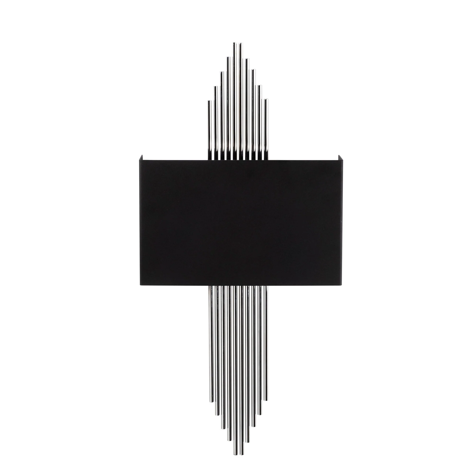 Aplique De Pared Recto, Metal , Negro
plata, 75x10x22, Casquillo E 27 Max 40 W