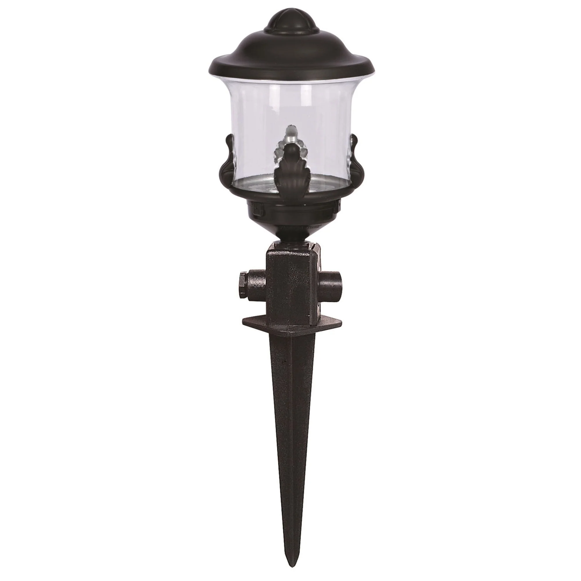 Aplique De Pared Tridente Para Exterior, Abs , Negro, 20x20x50, Casquillo E 27 Max 60 W