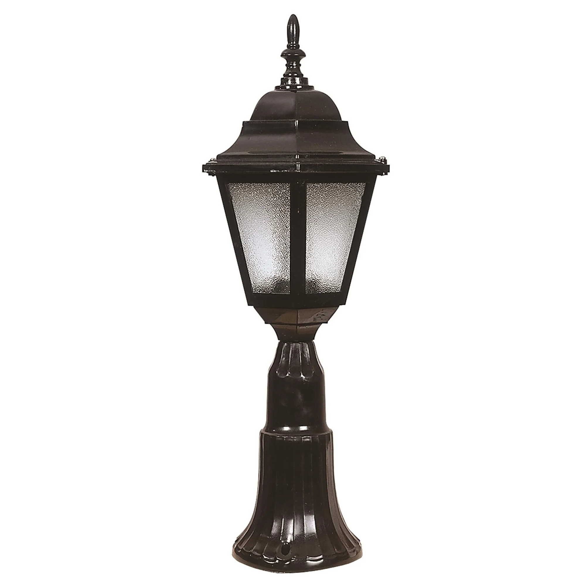 Aplique De Suelo Faro Para Exterior, Abs , Negro, 23x23x60, Casquillo E 27 Max 60 W