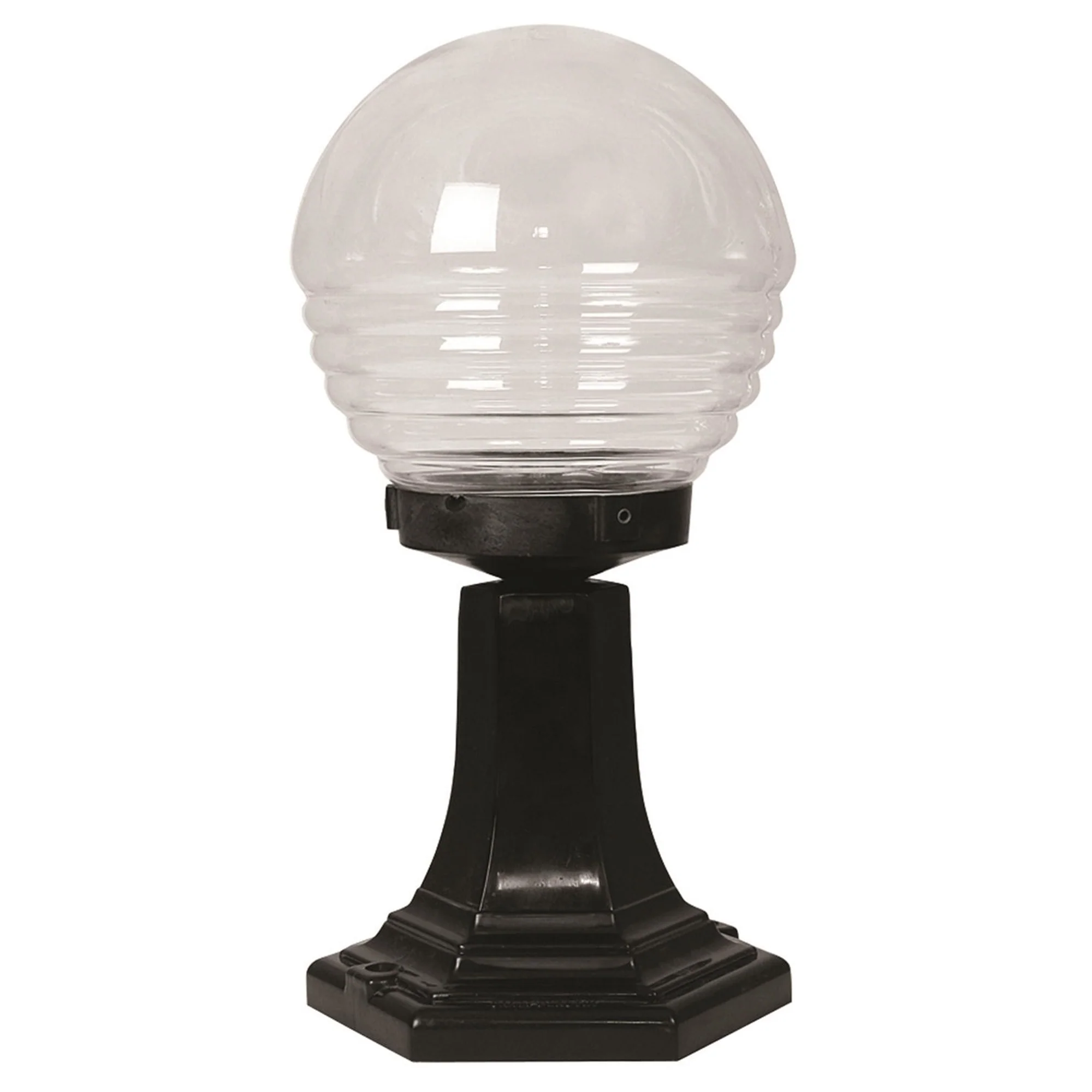 Aplique De Suelo Recto, Pantalla Libre, Para Exterior, Abs , Negro, 20x20x40, Casquillo E 27 Max 60 W