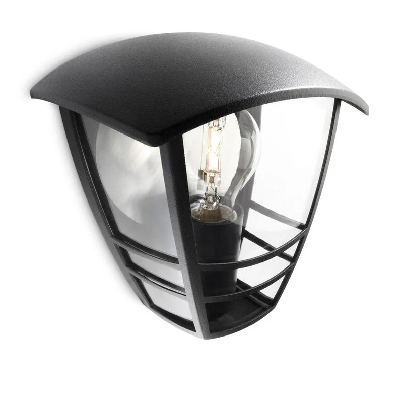 Aplique Exterior Pared Plano 1x60w Negro Mod. Creek Philips - Image 3