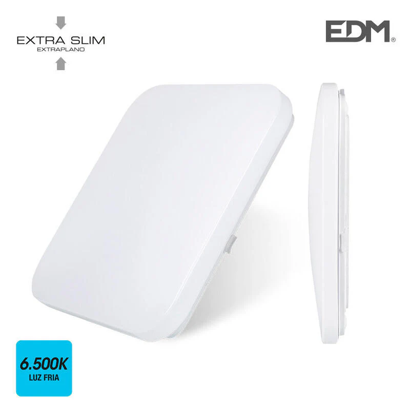 Aplique Superficie Led Extraplano 12w 6500k 28x28x6,3cm Edm