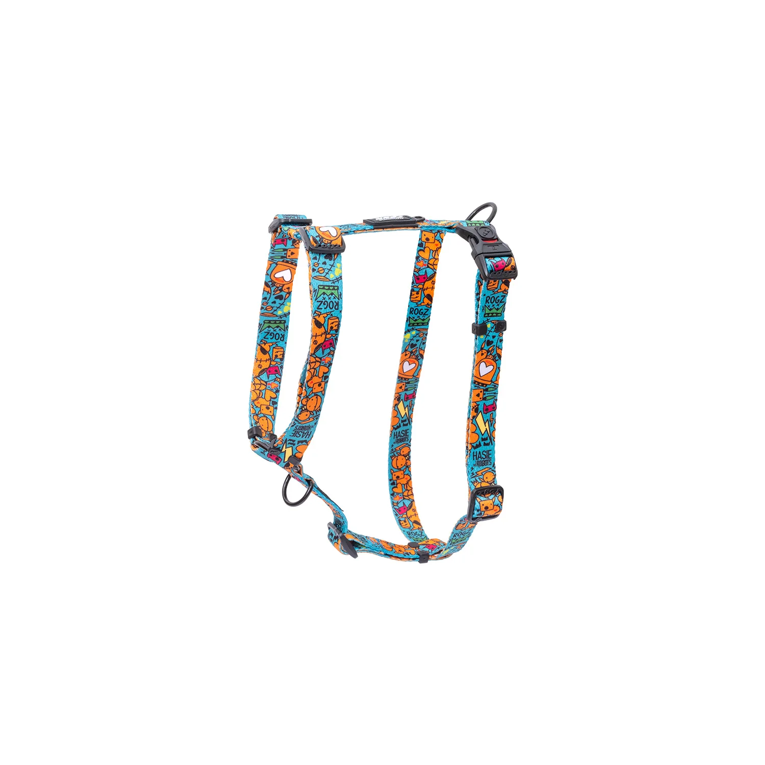 Arnés Para Perro, Modelo Fusion De Rogz, Estampado Graffiti Azules. Talla L (21-40kg)