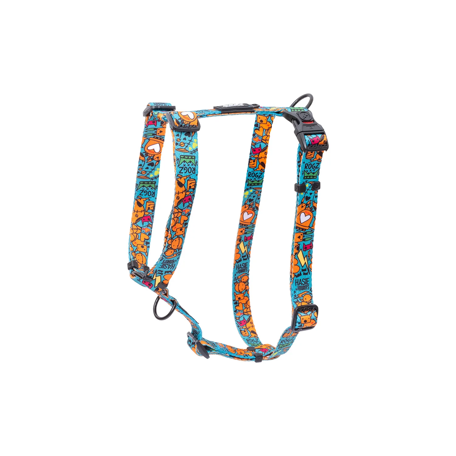 Arnés Para Perro, Modelo Fusion De Rogz, Estampado Graffiti Azules. Talla Xl (39-64kg)