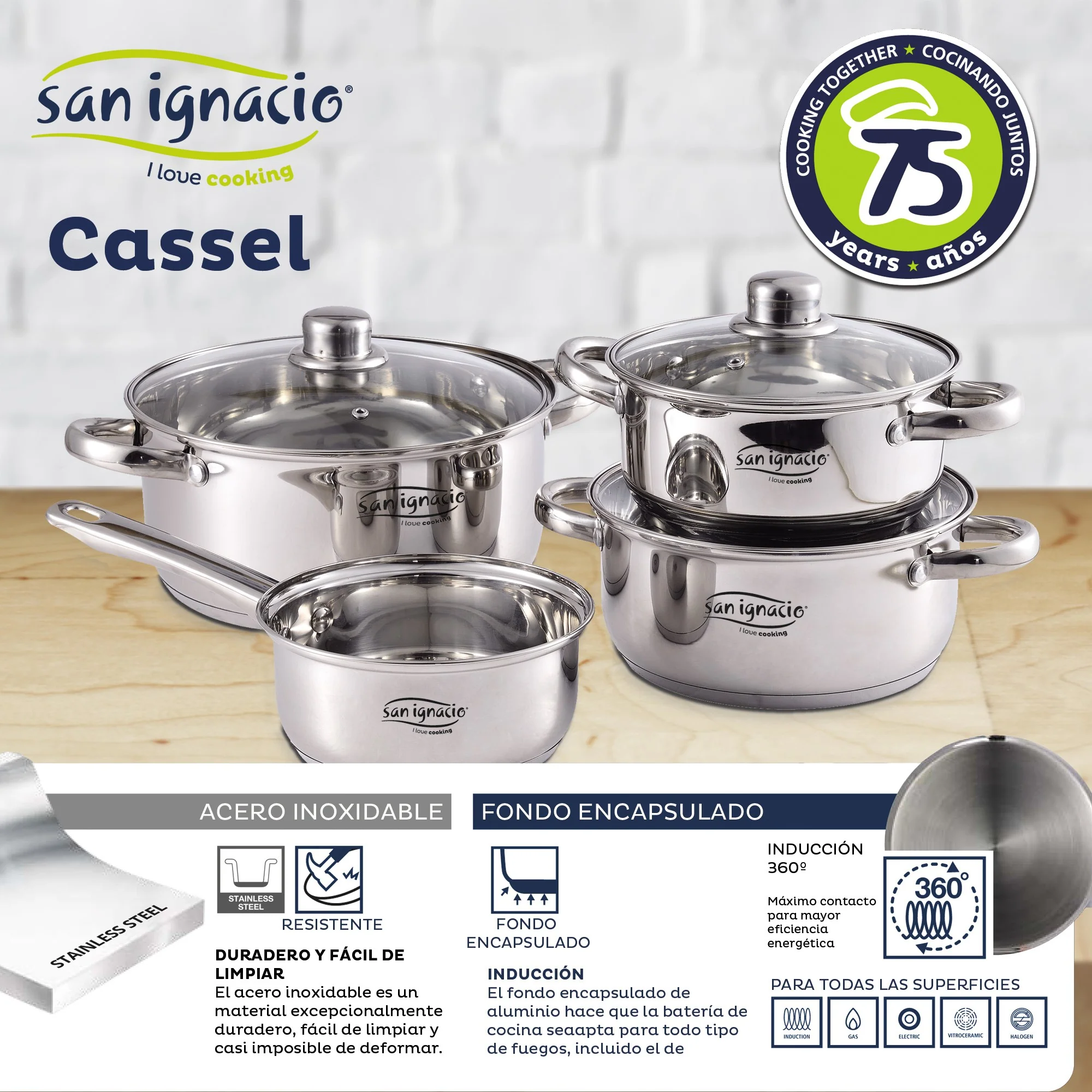 Bateria 7pc Acero Inox Ind Cassel Sg - Image 3