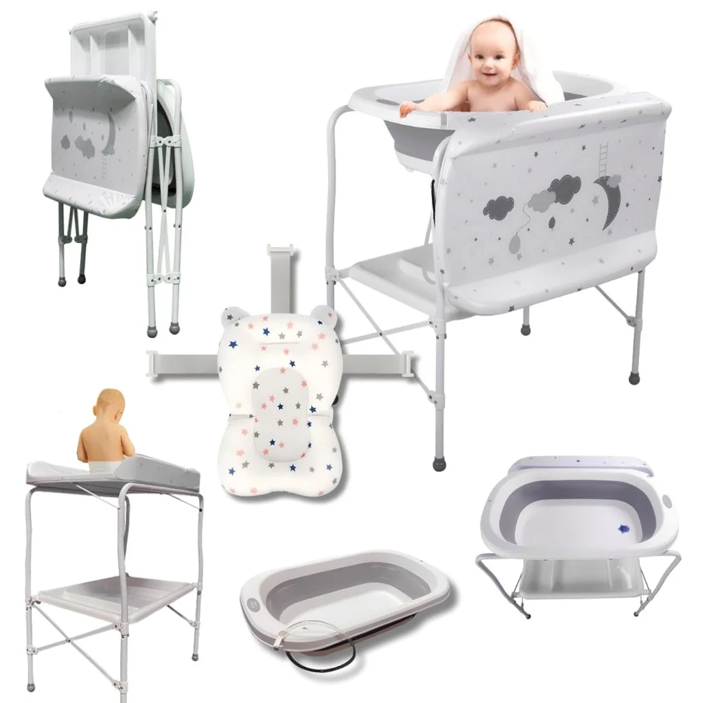 Bathby | Bañera Bebé 5 En 1 Plegable Con Soporte, Cojín Antideslizante, Cambiador (gris Pro) - Image 2