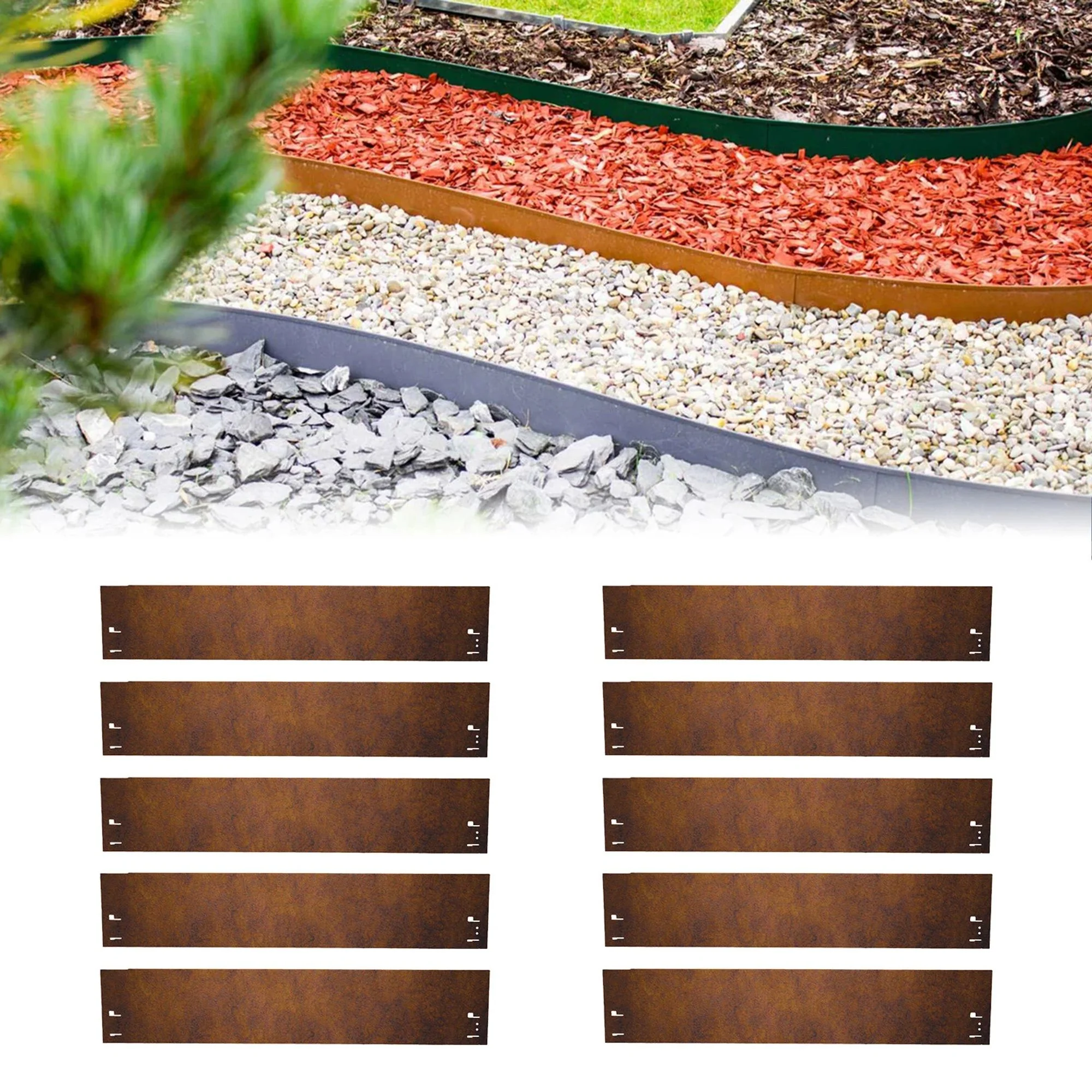Bordes Césped Acero Corten