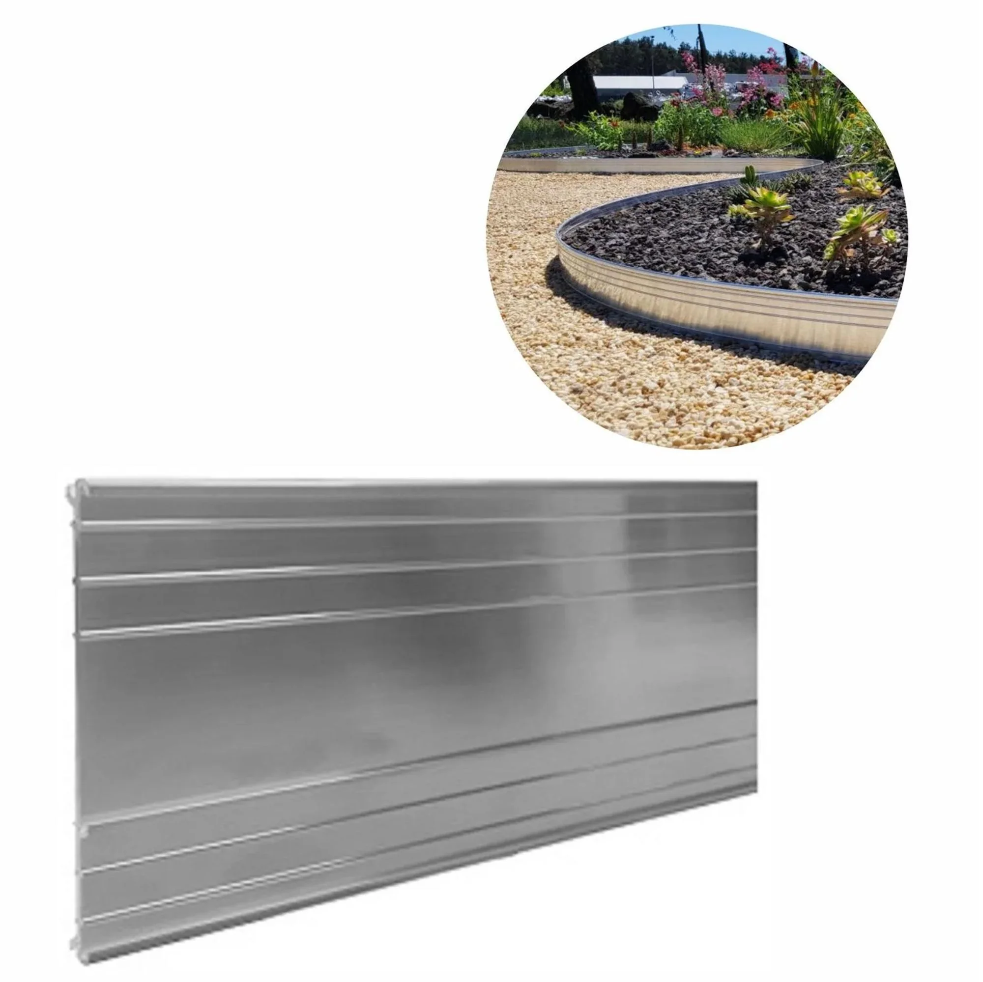 Bordes De Césped De Aluminio Ultra Resistentes De 24cm X 100cm