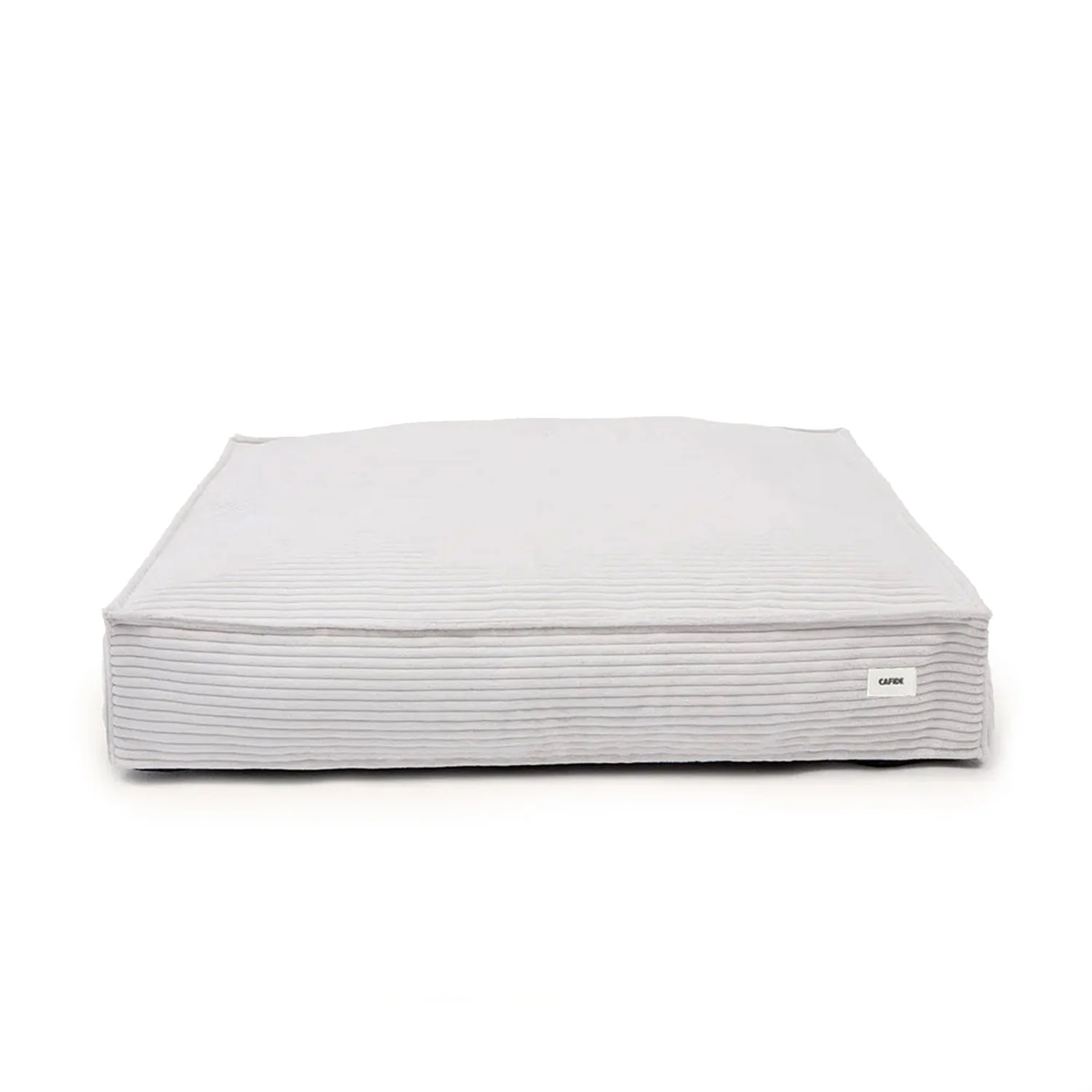 Cafide Cama De Material Reciclado Para Perro Con Tejido De Pana Blanco. Modelo Cuadra.