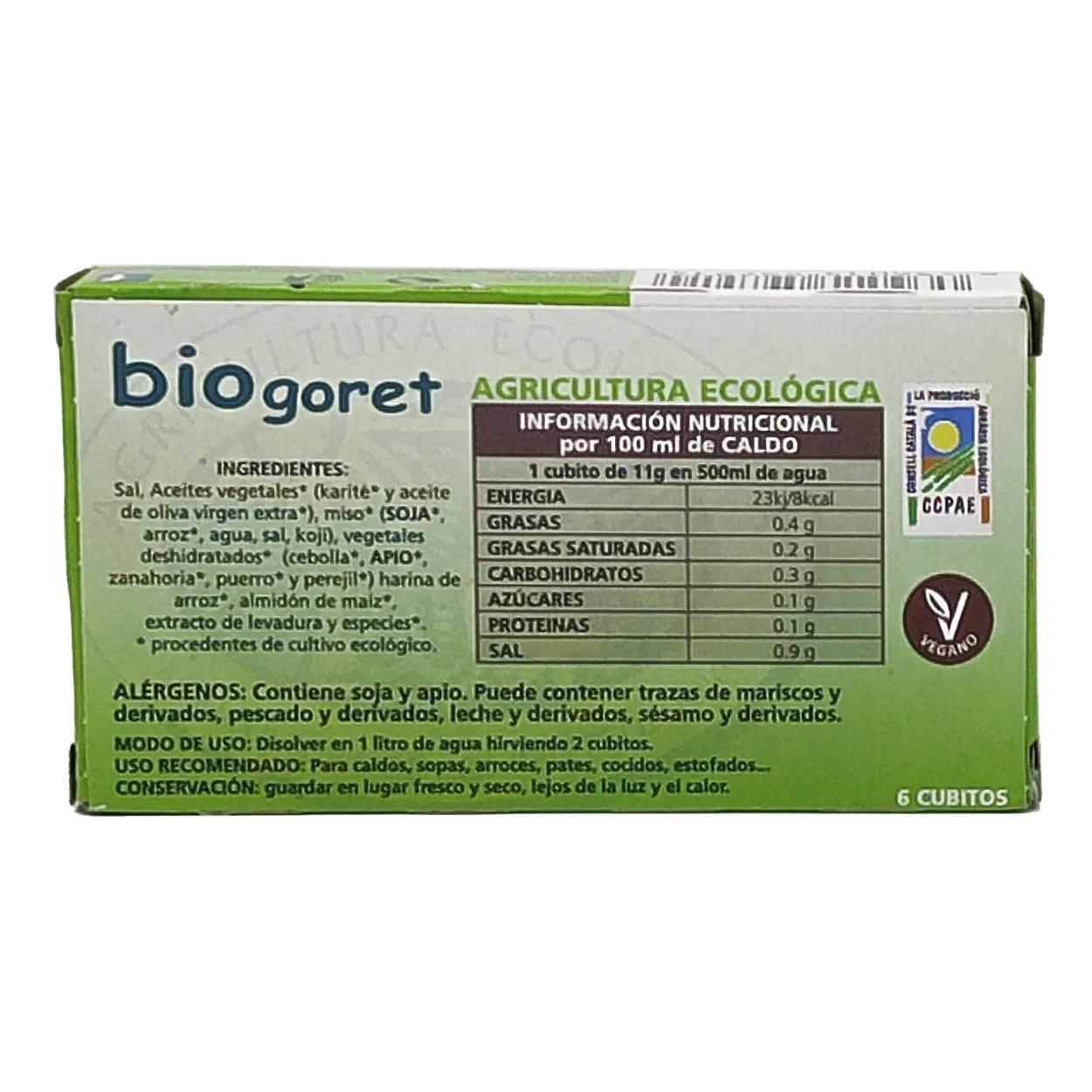 Caldo De Verduras En Cubitos Bio 6x11g Biogoret - Image 2