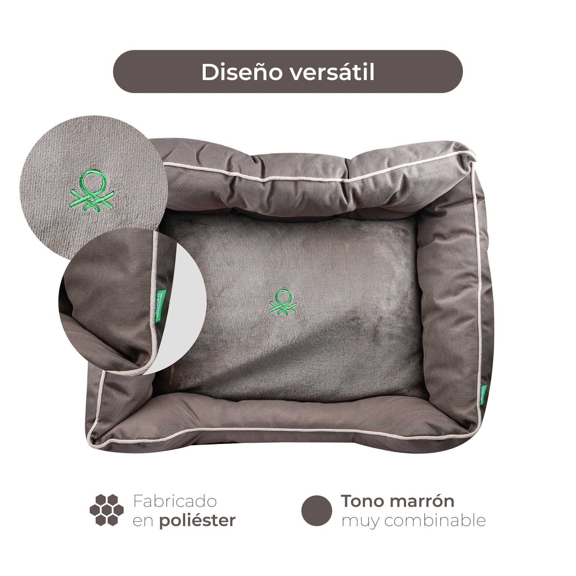 Cama Para Mascota 90x70x28cm Marrón + Abrigo Azul Para Mascotas 40cm - Image 5