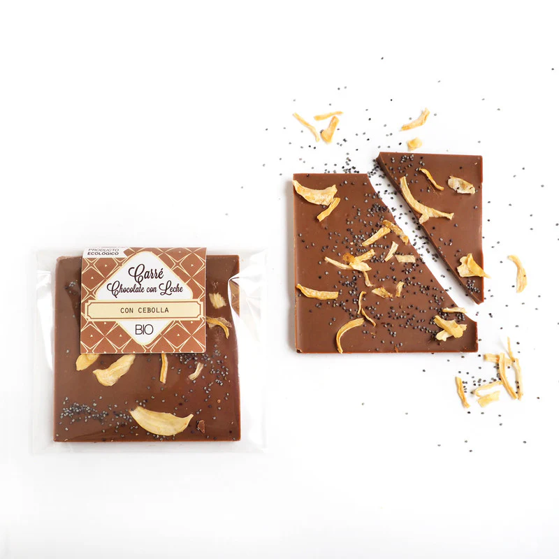 Carré Bio de chocolate con leche con cebolla y semillas de amapola