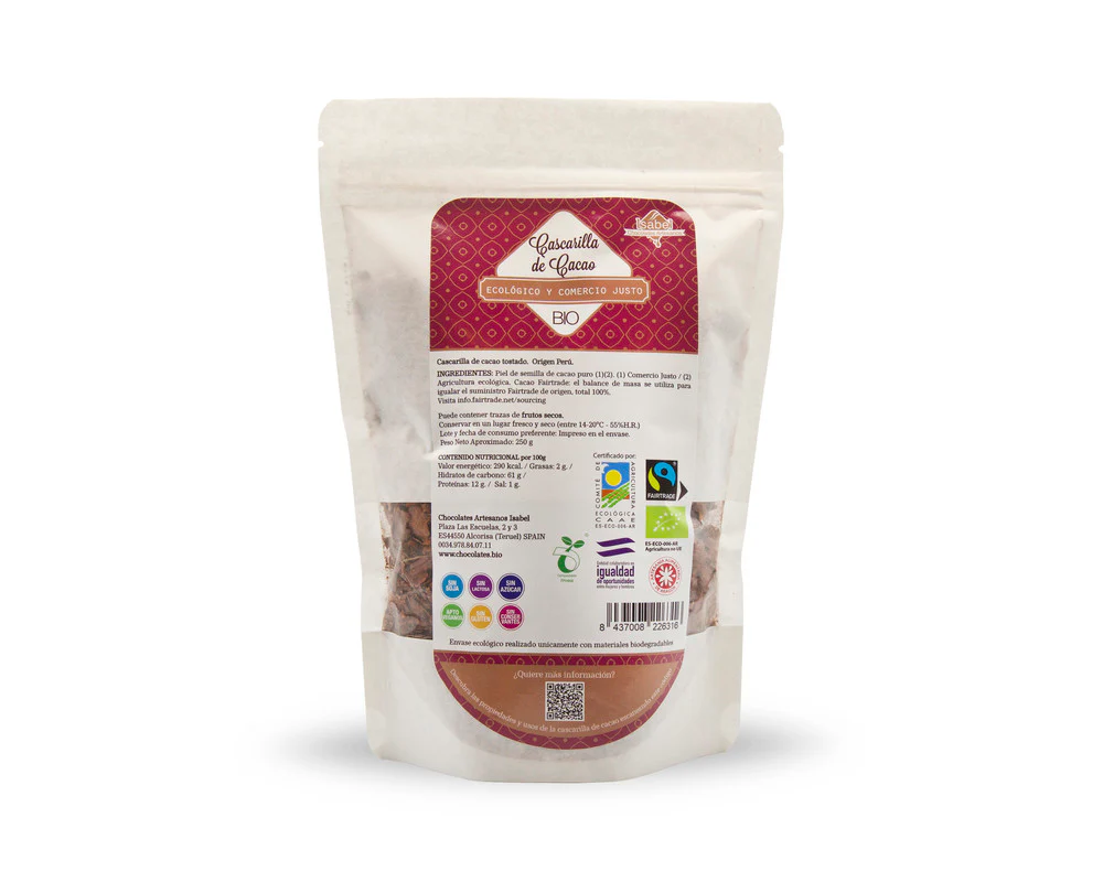 Cascarilla de cacao. Ecológica Y Fairtrade