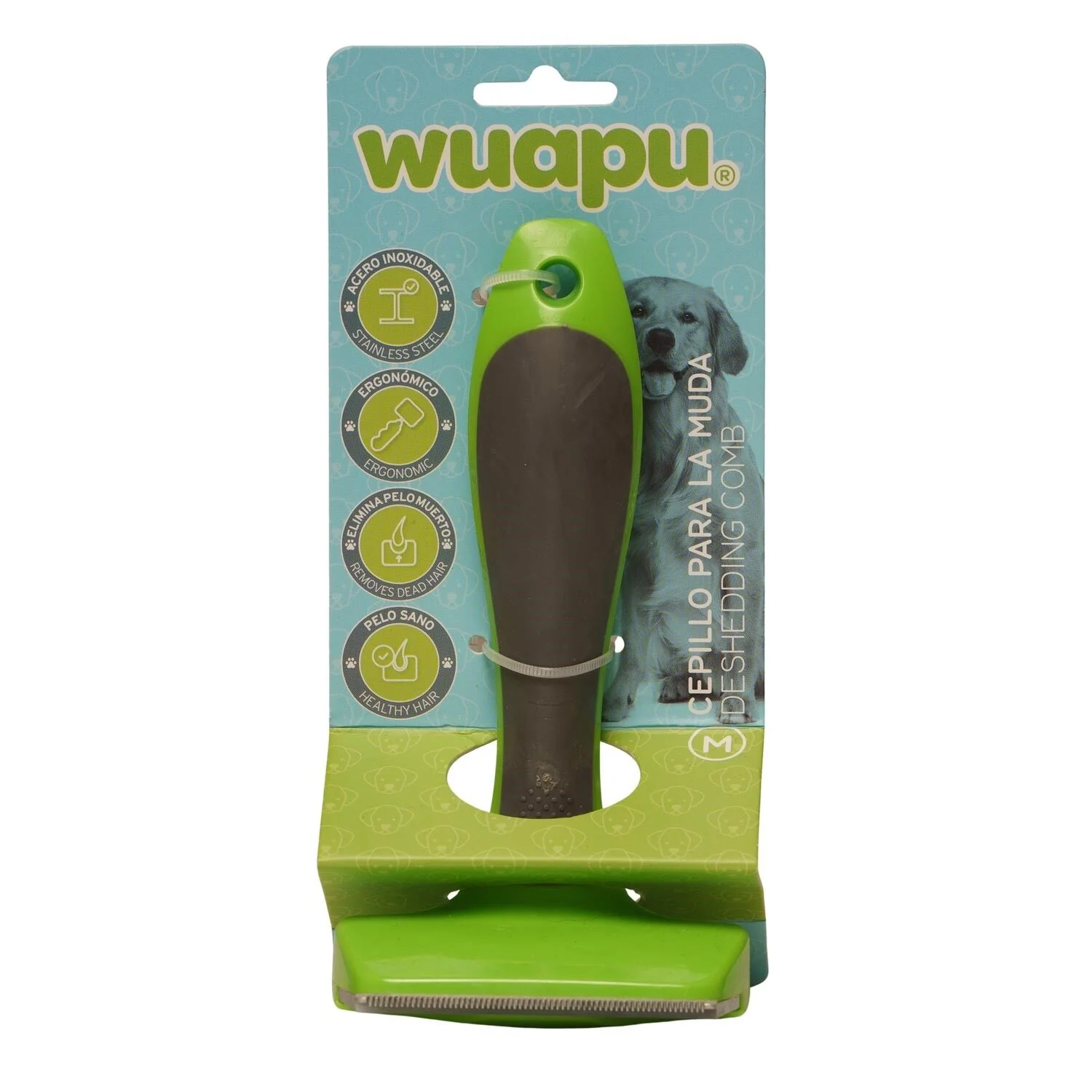Cepillo Metálico Para Muda De Perro Wuapu Talla M, Para Eliminar La Capa Inferior Y Pelos Muertos