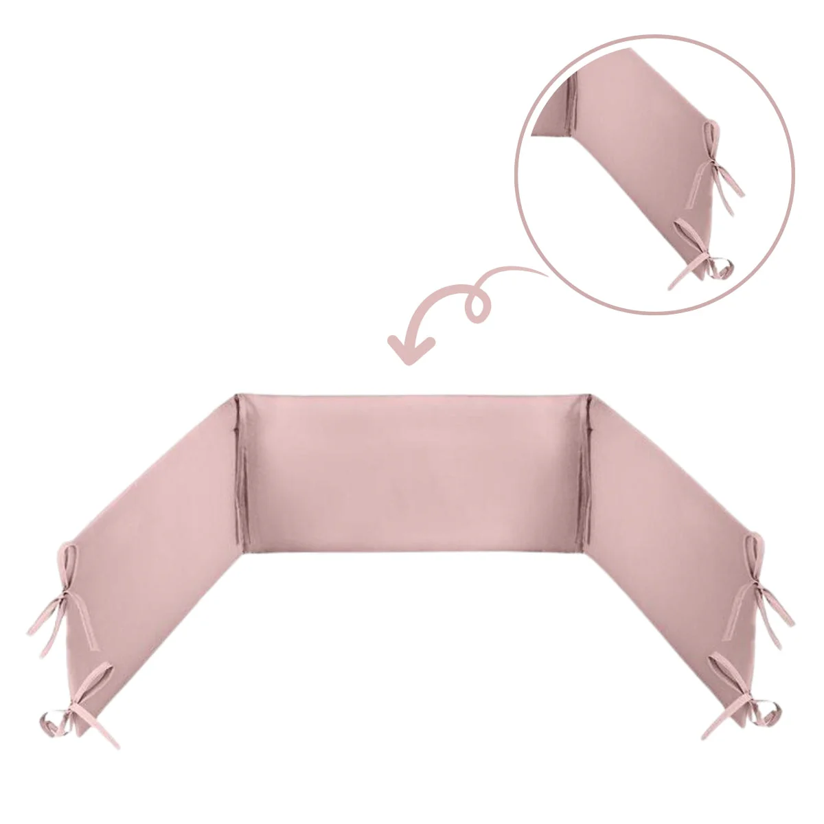 Chichonera Para Cuna 180x30 Algodón Pink - Image 3