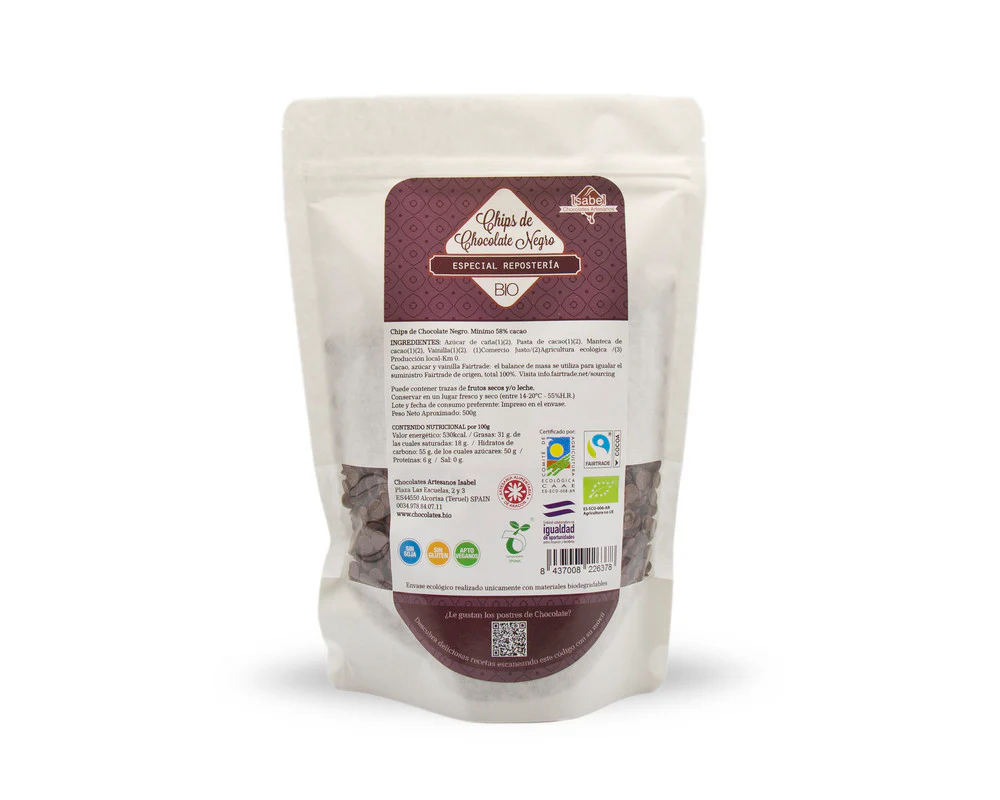 Chips de chocolate Bio negro.