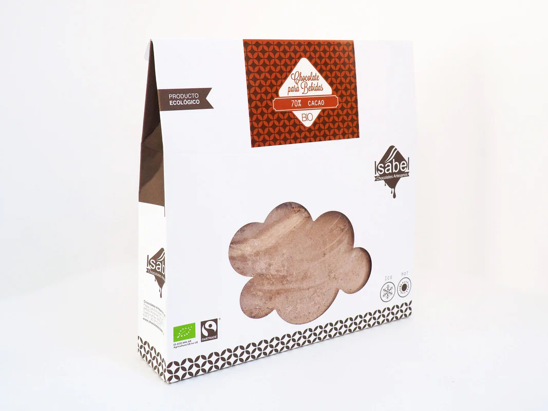 Chocolate Bio para preparar bebidas (calientes y frías) 70% cacao.