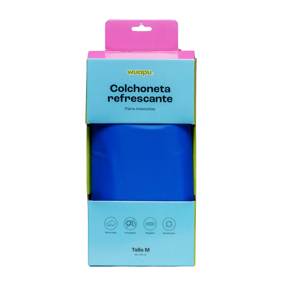 Colchoneta De Gel Refrescante Para Perro Talla L De 90x50cm En Color Azul Liso Wuapu - Image 2