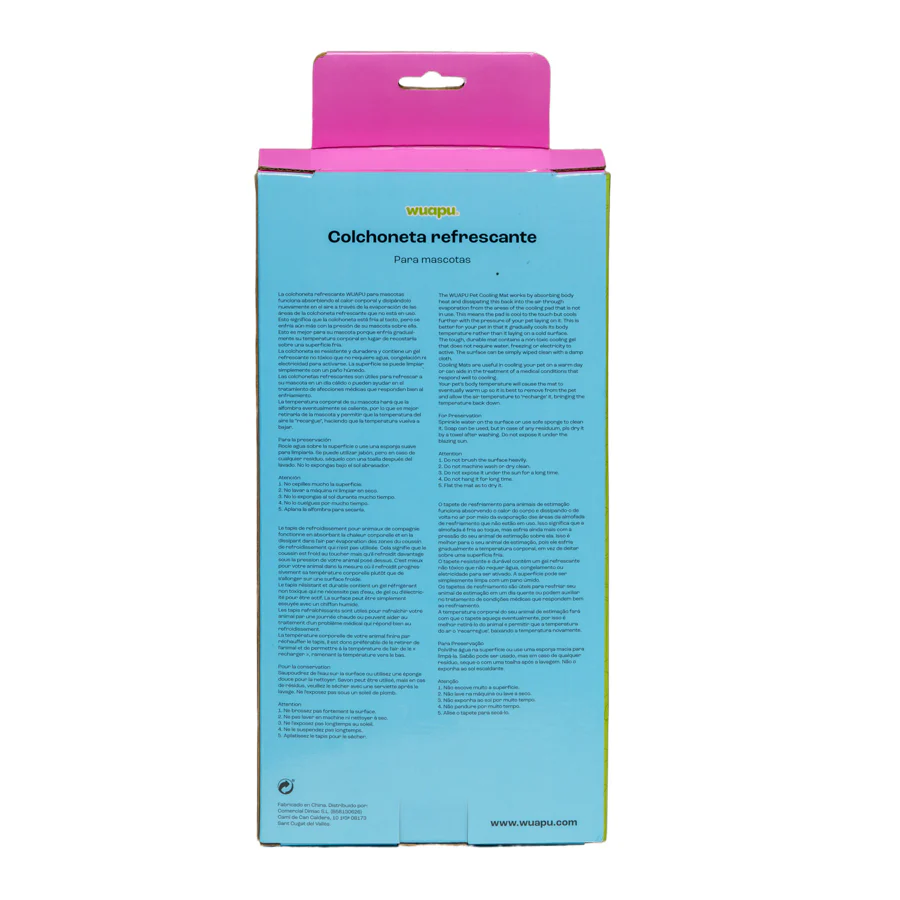 Colchoneta De Gel Refrescante Para Perro Talla L De 90x50cm En Color Azul Liso Wuapu - Image 3