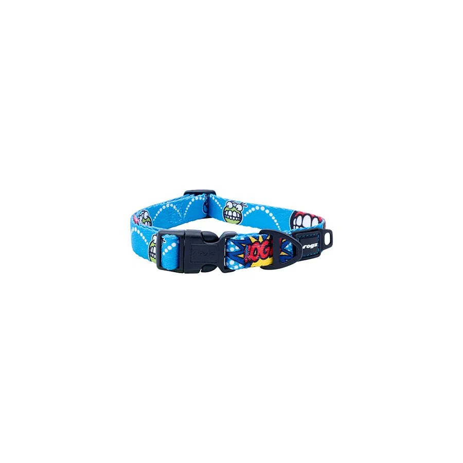 Collar Para Perro, Modelo Fusion De Rogz, Estampado Comic Azul. Talla S (8-14kg) - Image 2