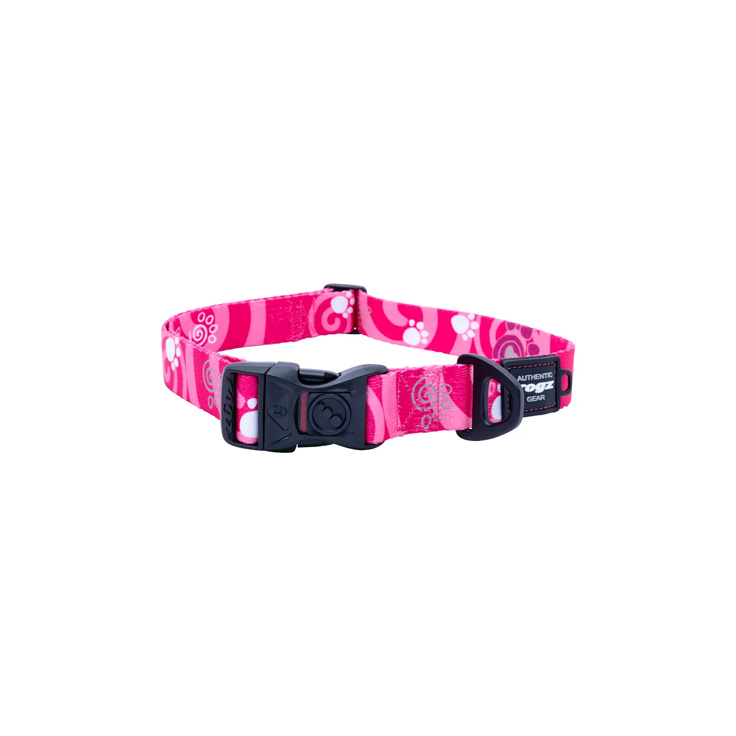 Collar Para Perro, Modelo Fusion De Rogz, Estampado Huellas Rosa. Talla M (12-22kg) - Image 4