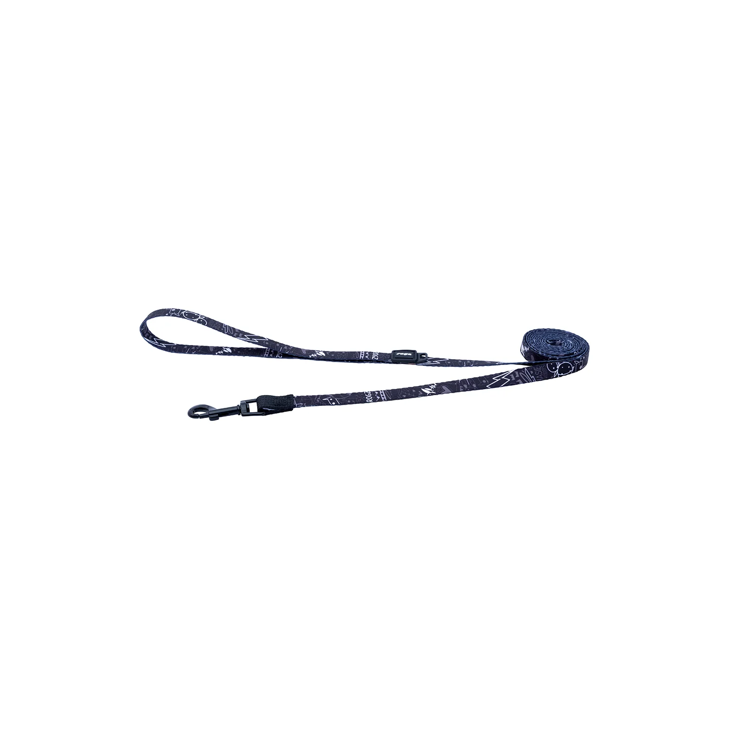 Correa Para Perro, Modelo Fusion De Rogz, Estampado Graffiti Negro. Talla S (8-14kg)