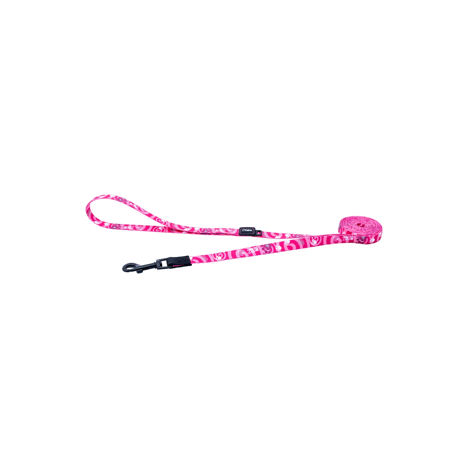 Correa Para Perro, Modelo Fusion De Rogz, Estampado Huellas Rosas. Talla L (21-40kg)