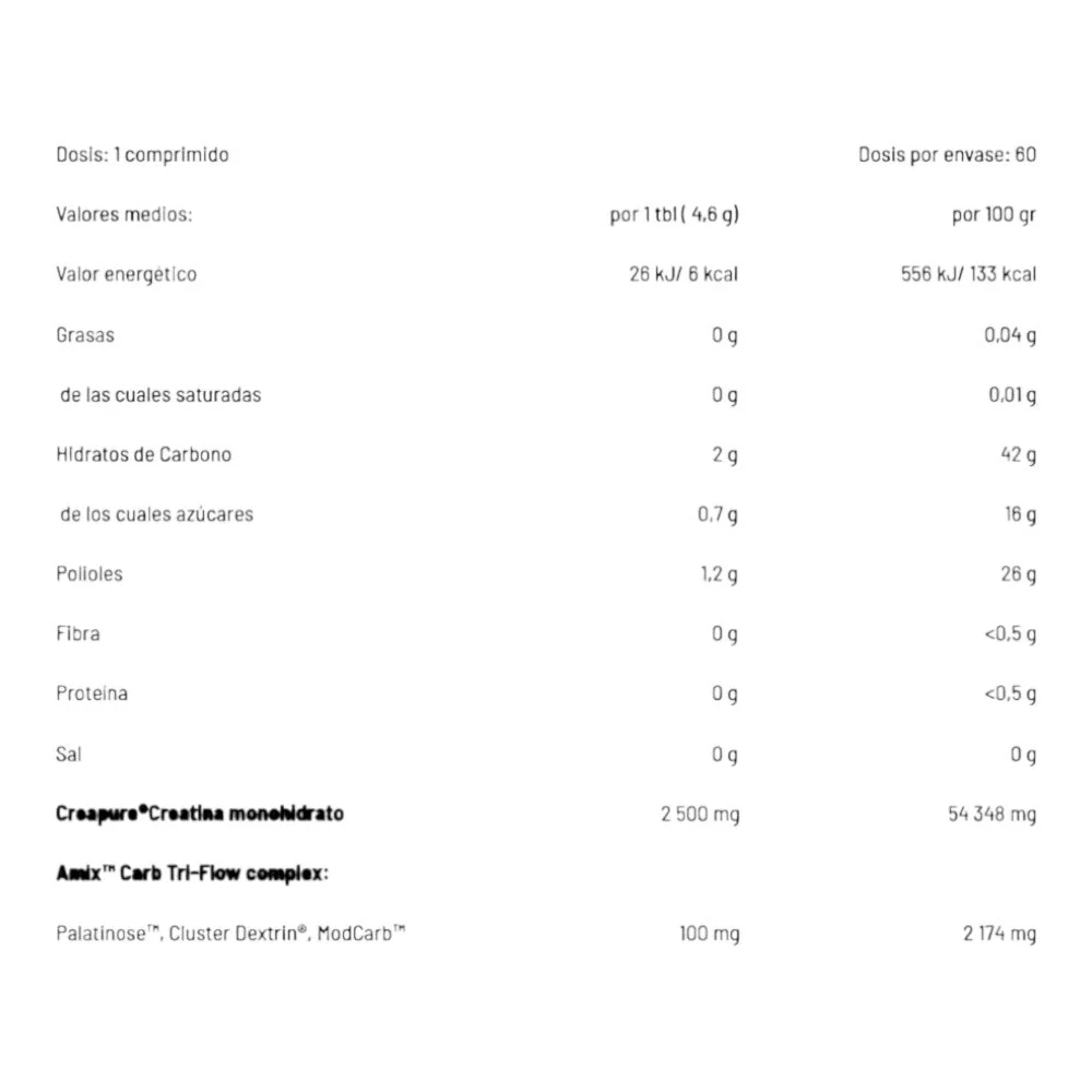 Creatina Creapure Performance Masticable 60 Tab - Image 2