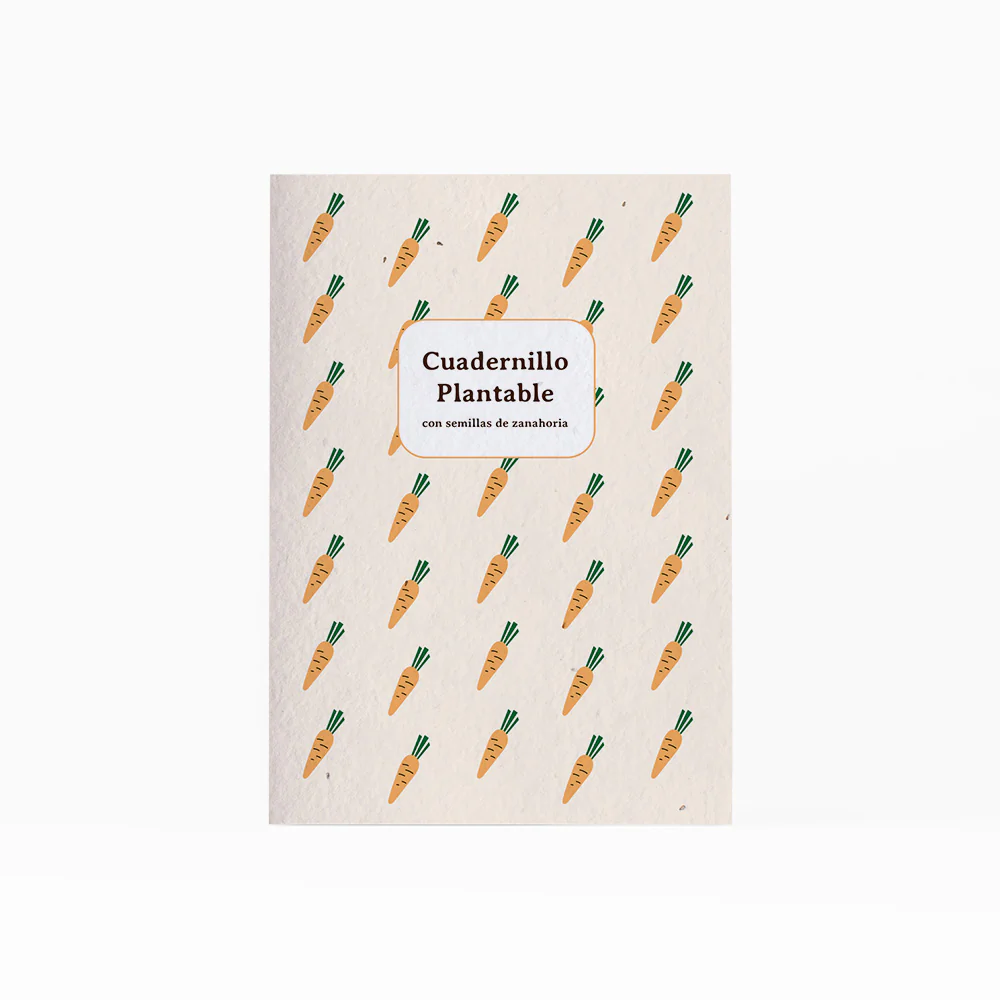 Cuaderno Plantable A5 Con Semillas De Zanahoria | Escribe, Planta Y Hazlo Florecer | Detalle Original